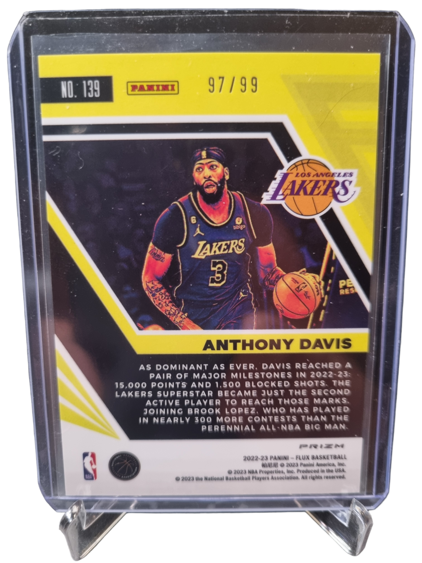 2022-23 Panini Flux #139 Anthony Davis Blue Prizm 97/99