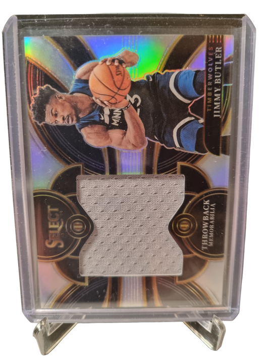 2023-24 Panini Select #TM-JB Jimmy Butler Throw Back Memorabilia Game Worn Patch Silver Prizm