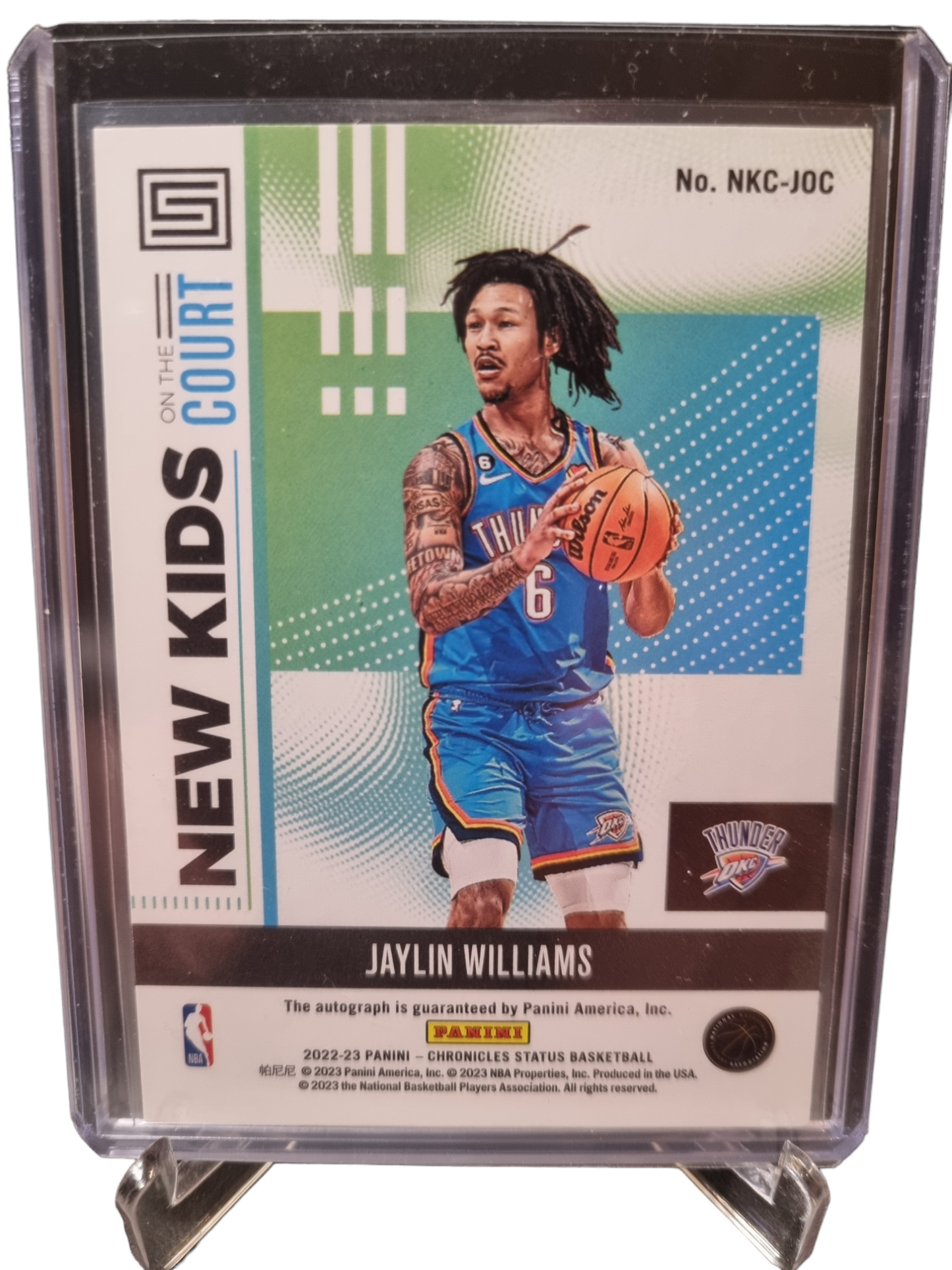 2022-23 Panini Chronicles Status #NKC-JOC Jaylin Williams Rookie Card New Kids On The Court Autograph