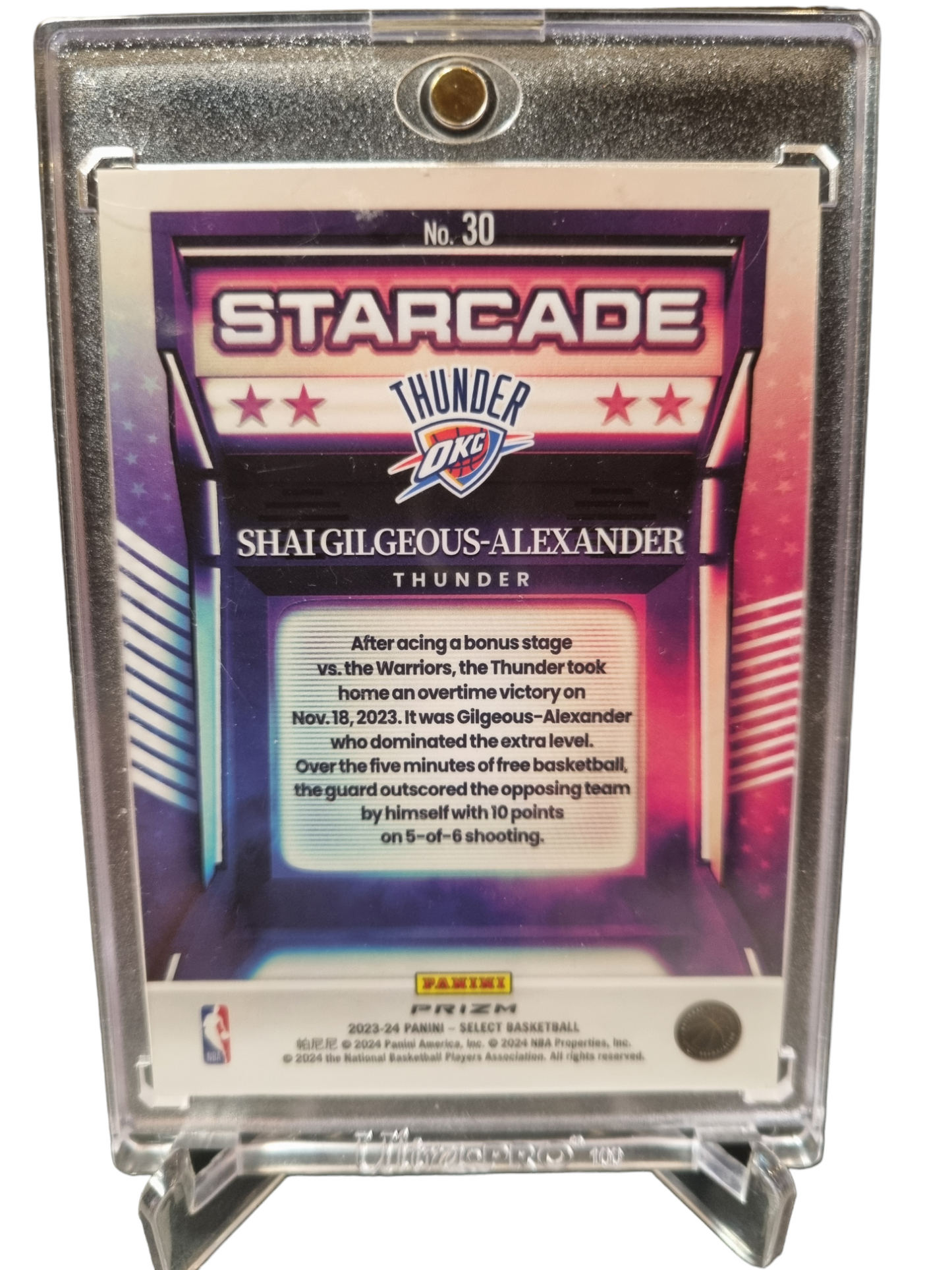 2023-24 Panini Select #30 Shai Gilgeous-Alexander Starcade Prizm SSP Case Hit