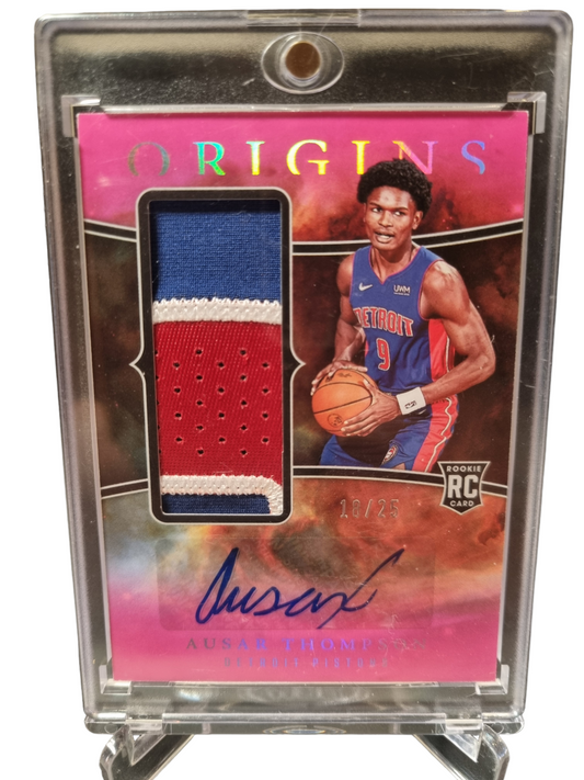 2023-24 Panini Origins #RJA-ASR Ausar Thompson Rookie Card Patch Autograph Pink 18/25