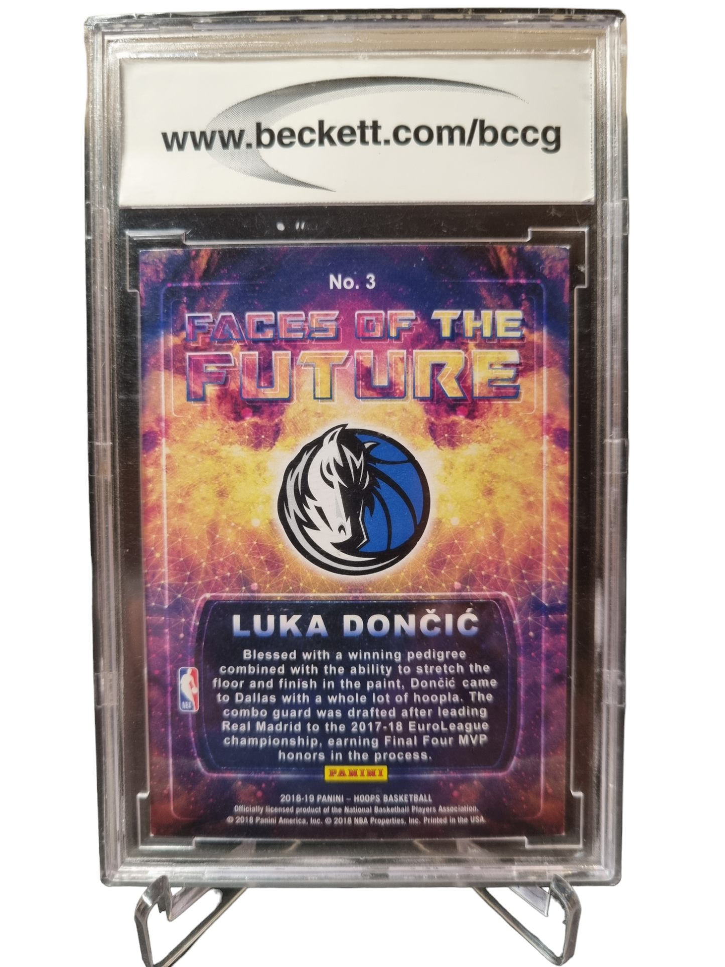 2018-19 Panini Hoops #3 Luka Doncic Rookie Card Faces Of The Future BCCG 9 Near Mint