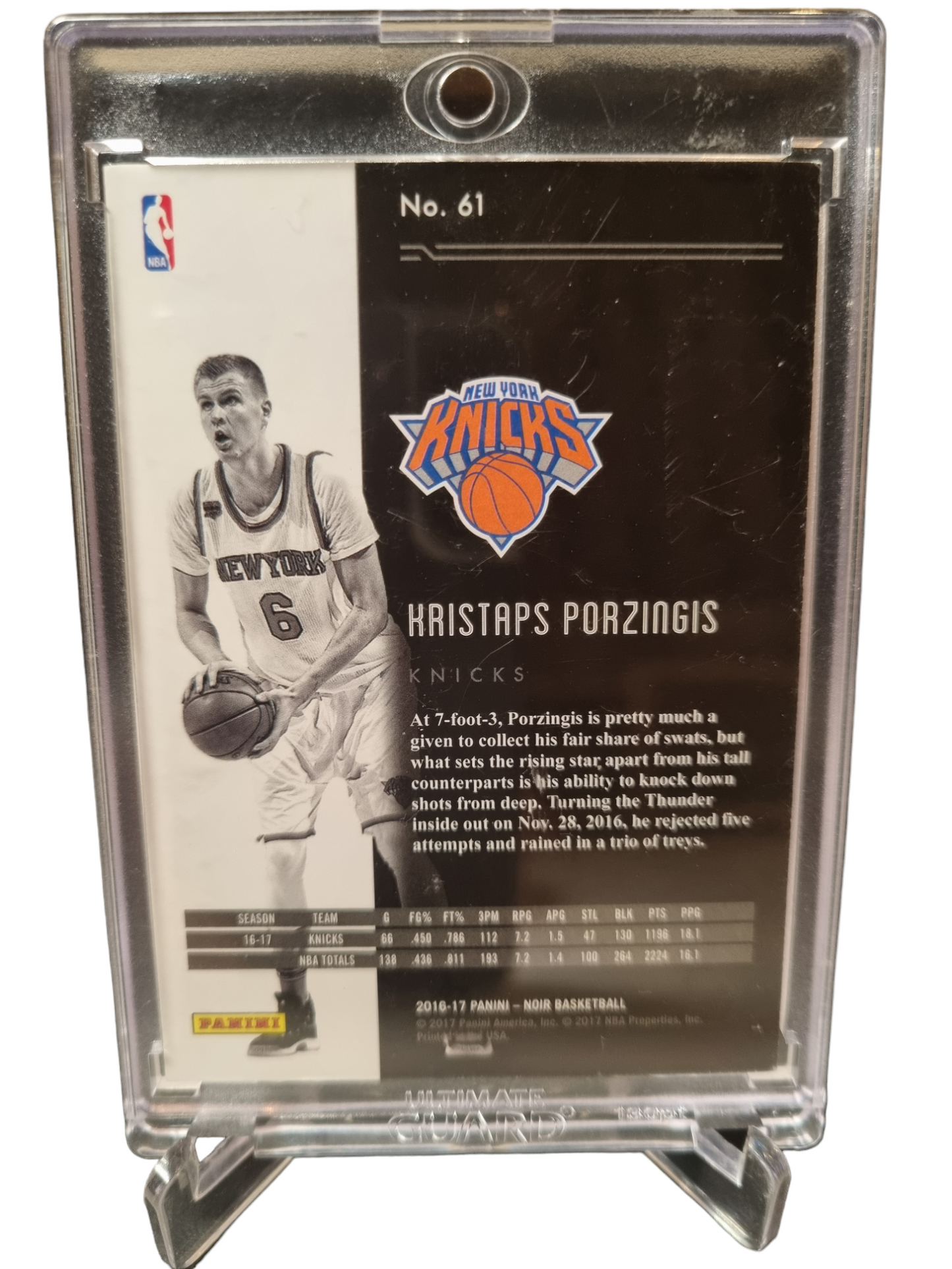 2016-17 Panini Noir #61 Kristaps Porzingis Gold 07/10