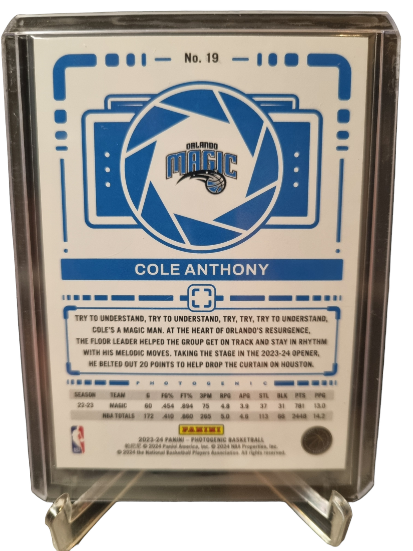 2023-24 Panini Photogenic #19 Cole Anthony