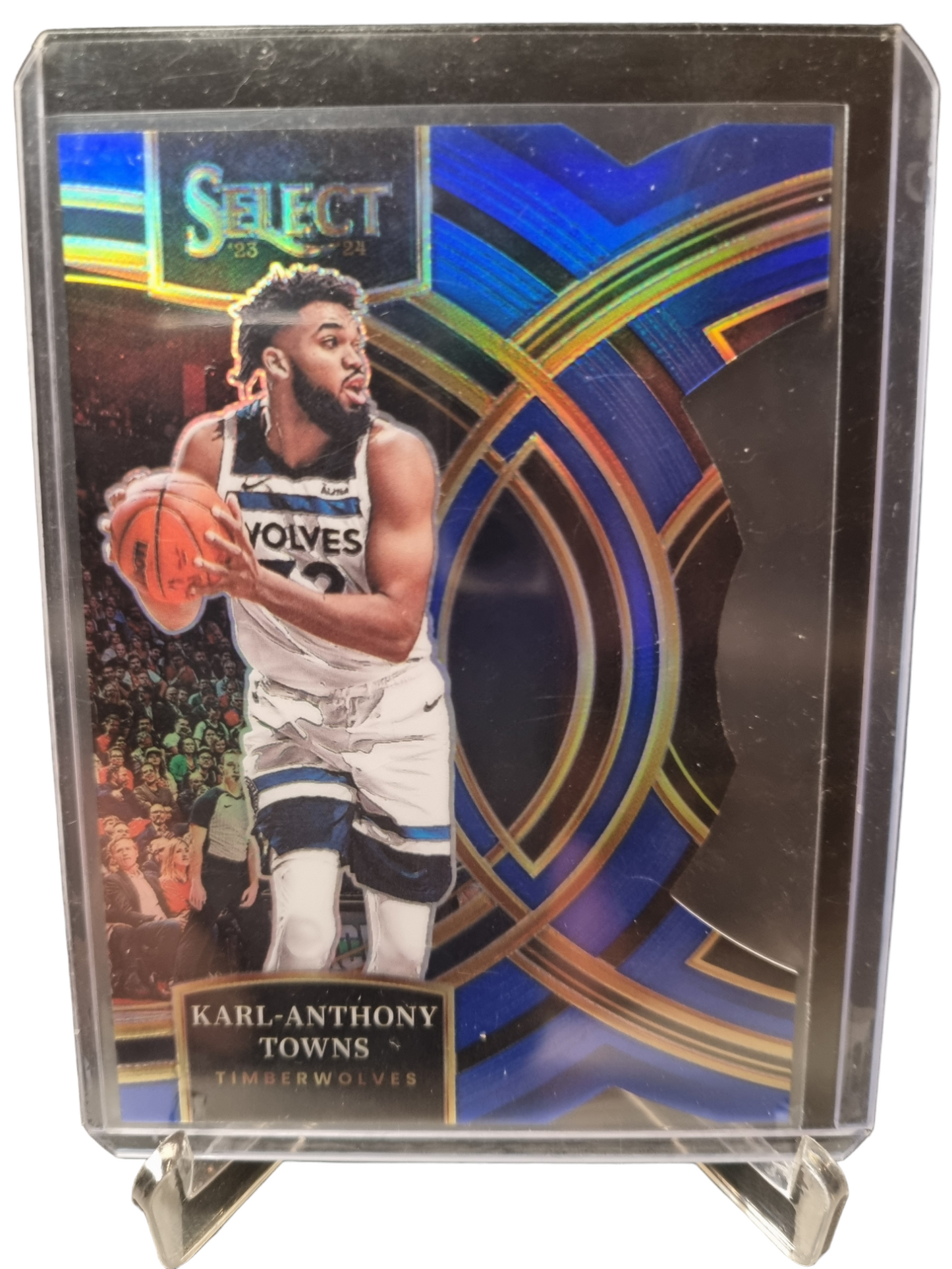 2023-24 Panini Select #196 Karl-Anthony Towns Premier Level Blue Die Cut Prizm 194/249