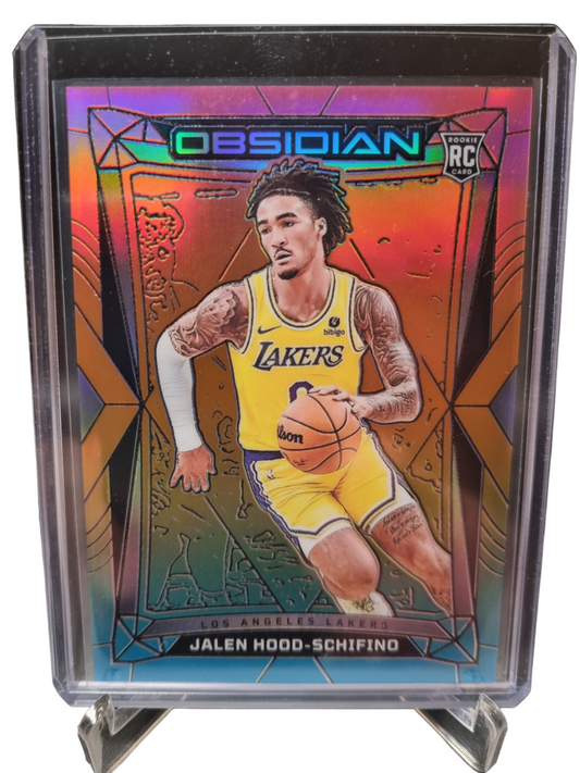 2023-24 Panini Obsidian #71 Jalen Hood-Schifino Rookie Card Neon Flood