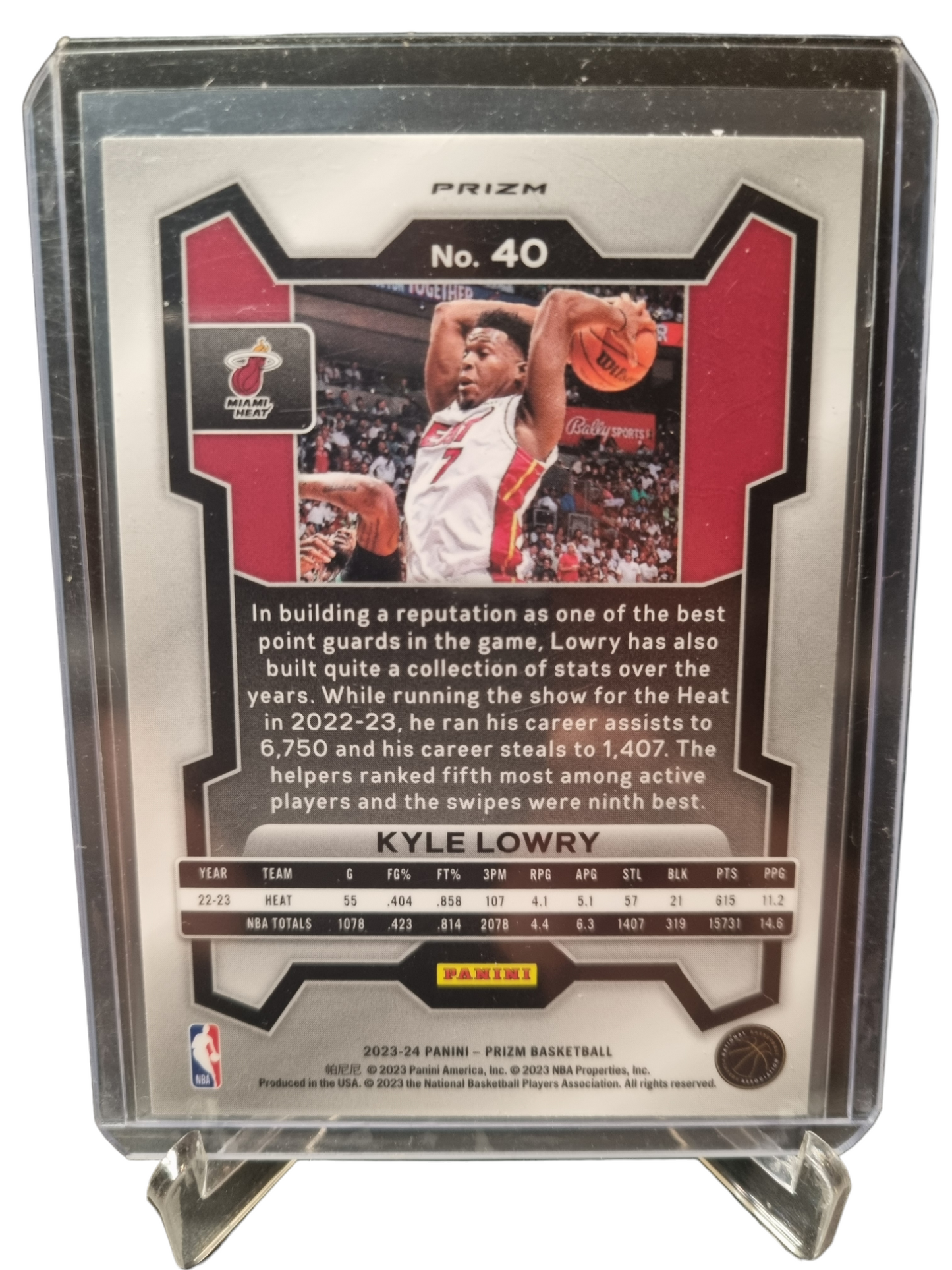 2023-24 Panini Prizm #40 Kyle Lowry Silver Prizm