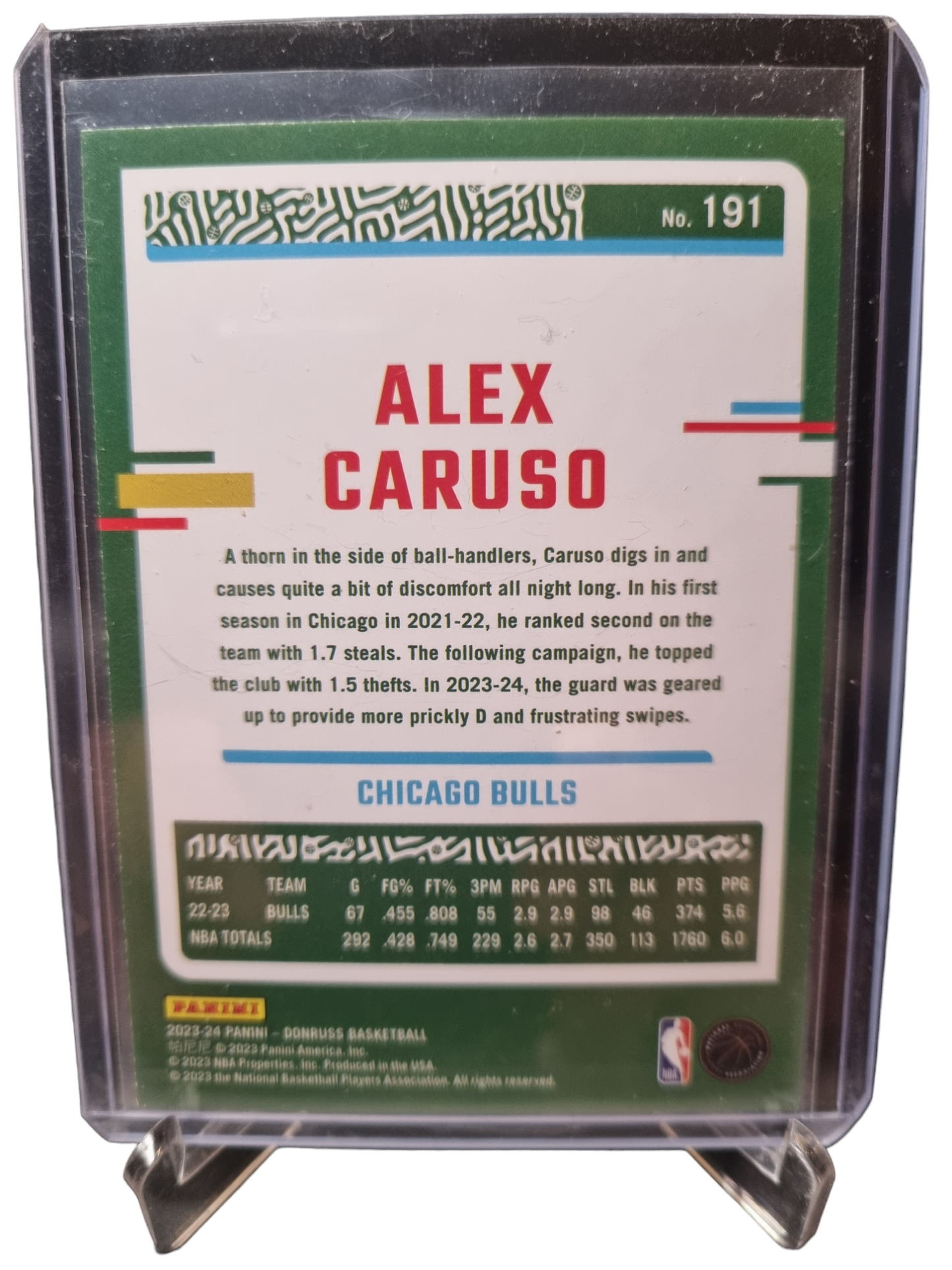 2023-24 Panini Donruss #191 Alex Caruso Green Laser