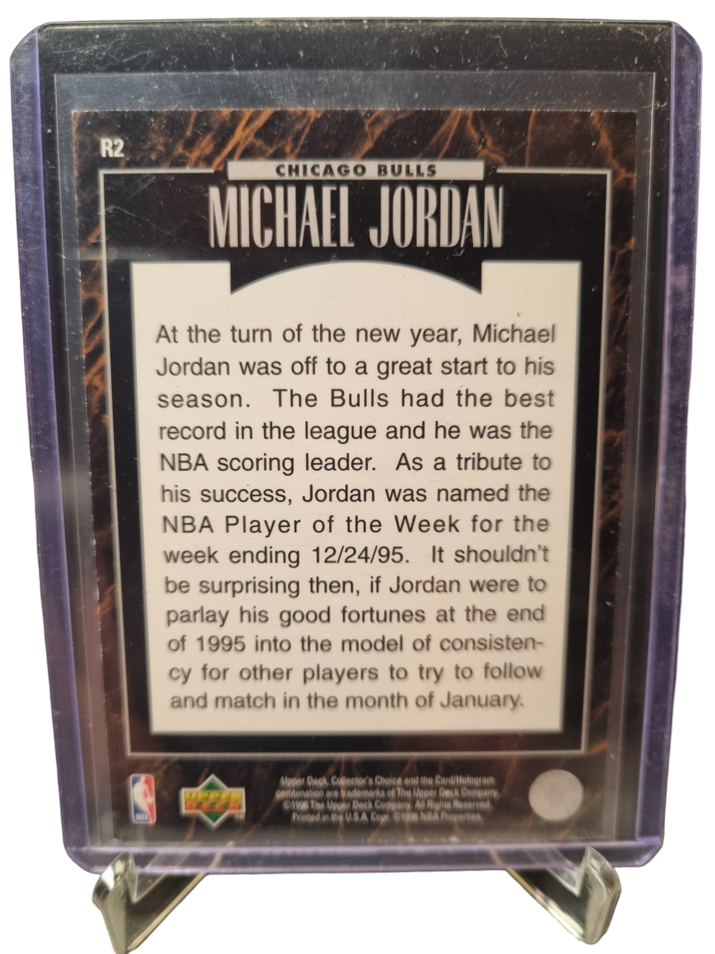 1996 Upper Deck #R2 Michael Jordan Predictor Silver Foil January 1996