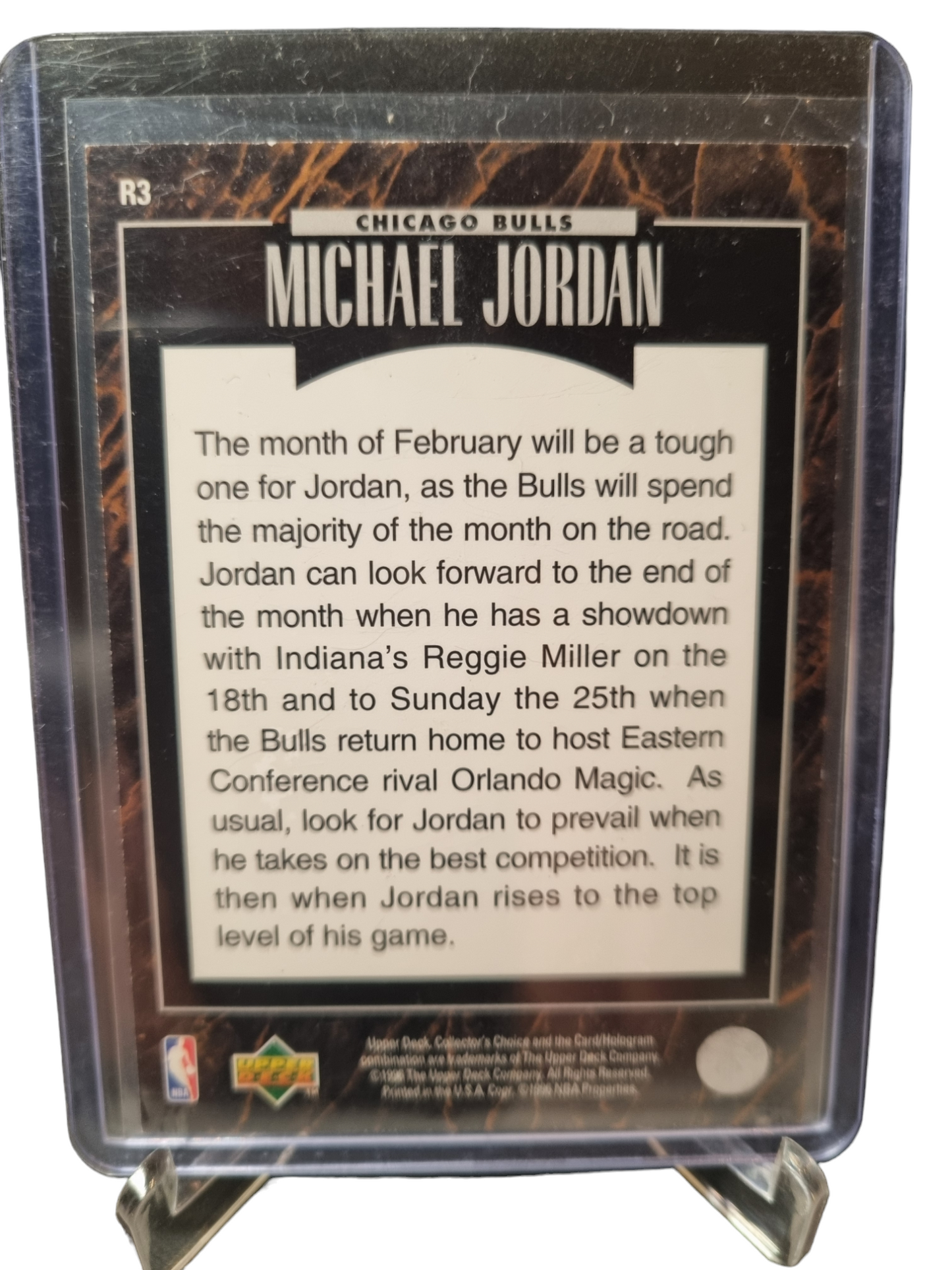 1996 Upper Deck #R3 Michael Jordan Predictor Silver Foil February 1996