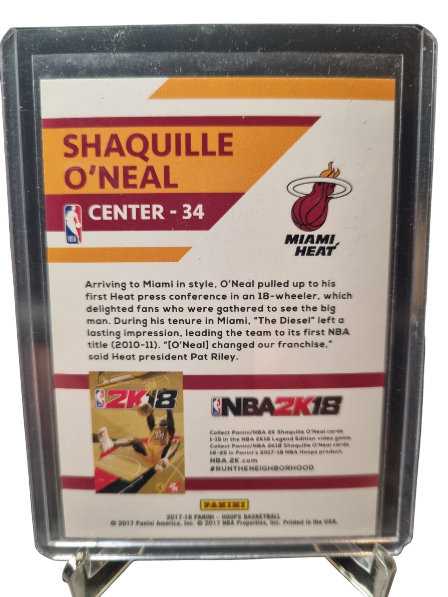 2017-18 Panini Hoops Shaquille O'Neal NBA2K18 Holo