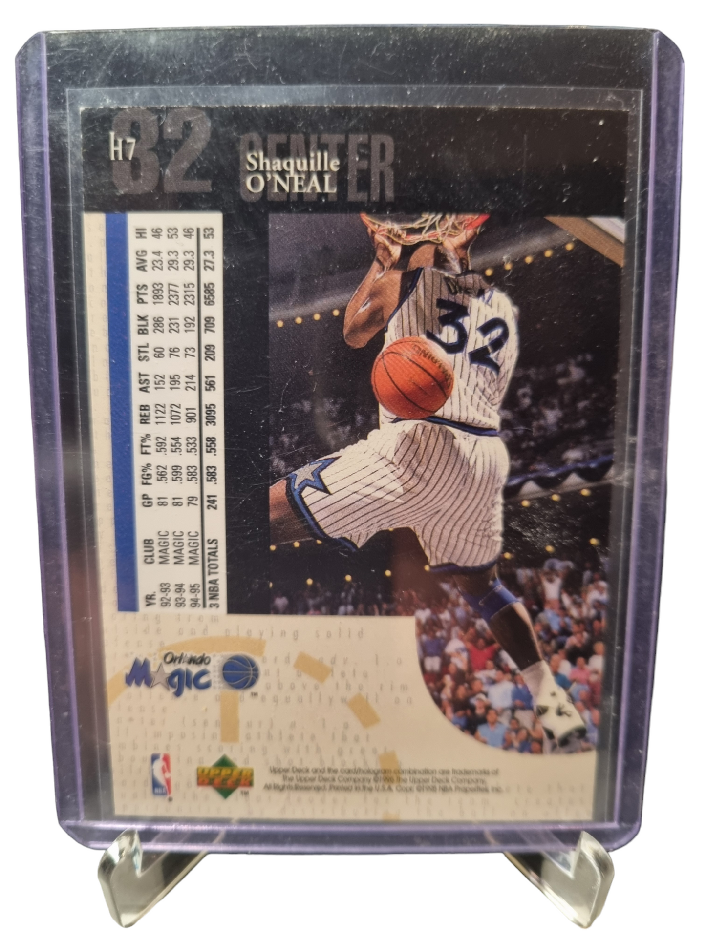 1995 Upper Deck #H7 Shaquille O'Neal Hologram Card