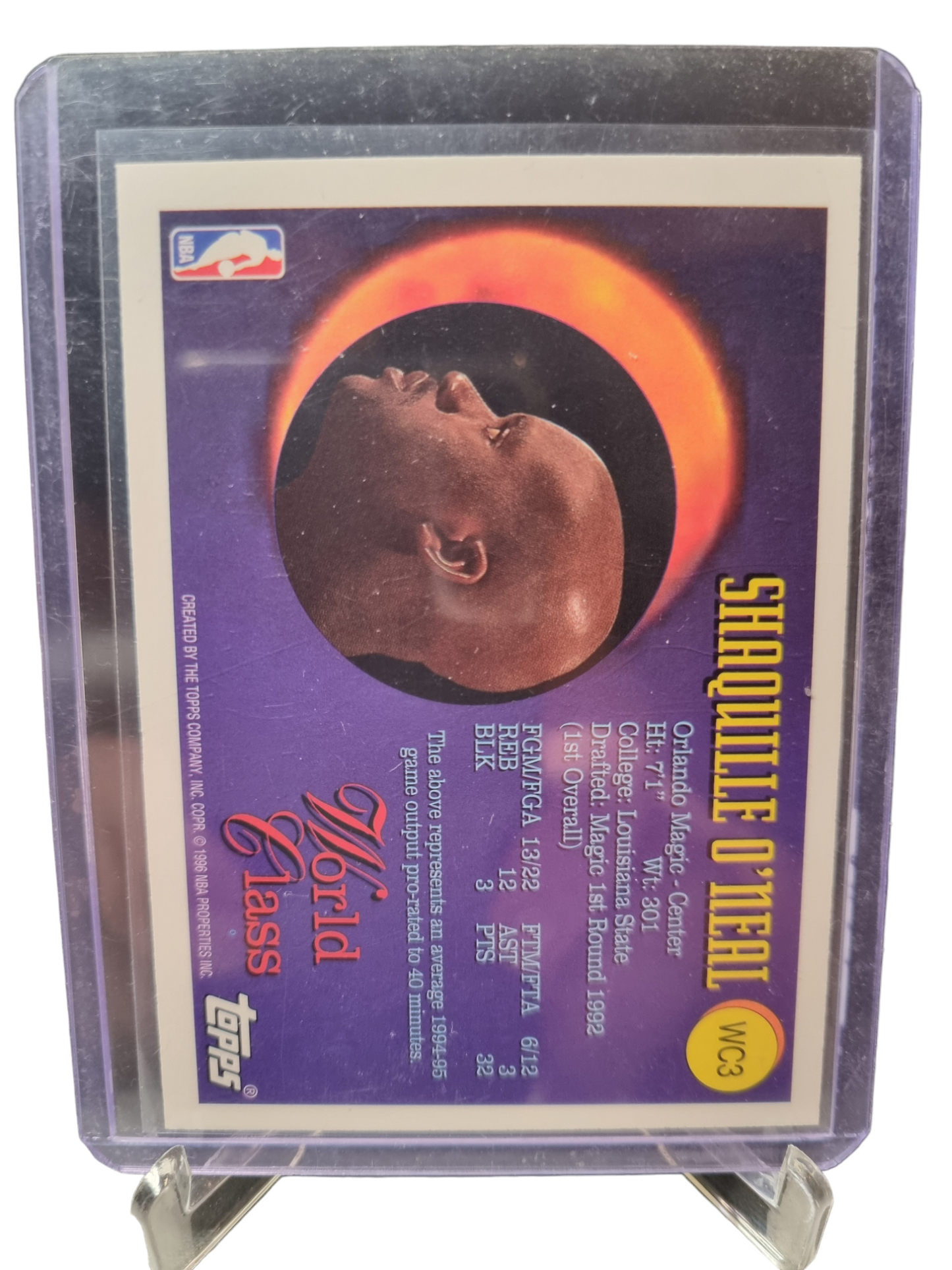 1996 Topps #WC3 Shaquille O'Neal World Class