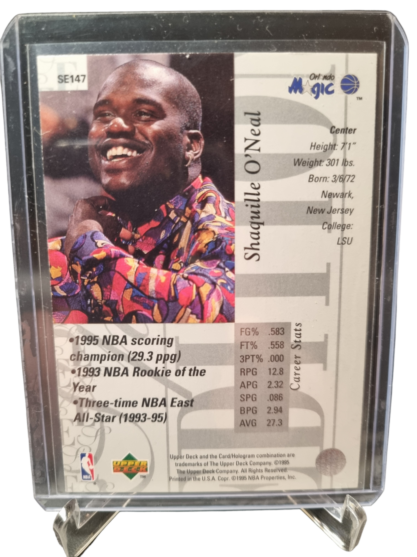 1995 Upper Deck #SE147 Shaquille O'Neal Special Edition