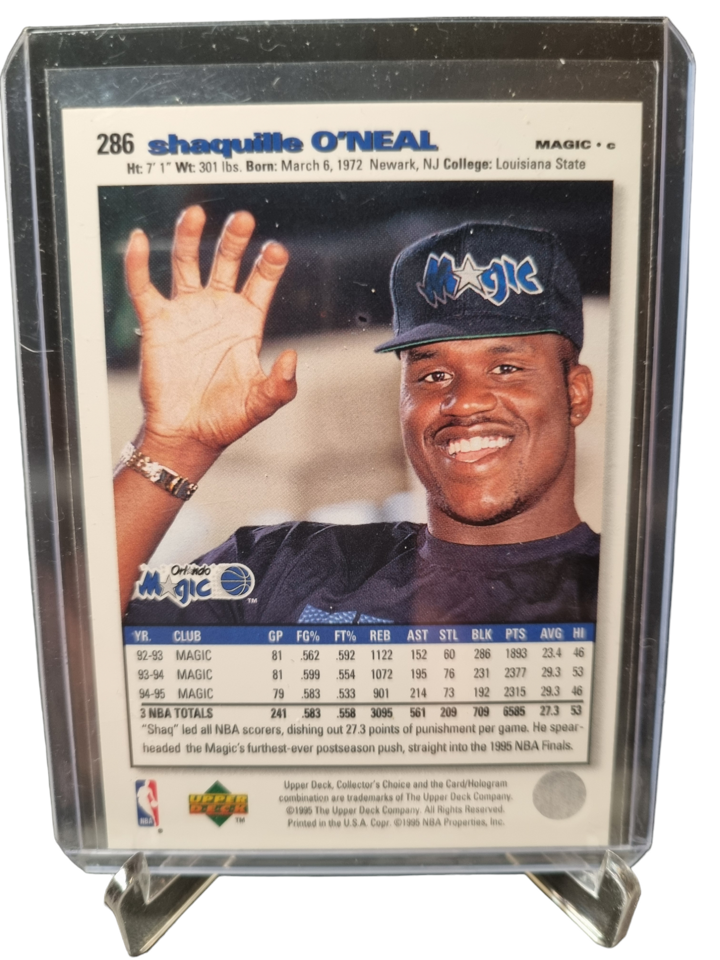 1995 Upper Deck #286 Shaquille O'Neal Players Club Edition