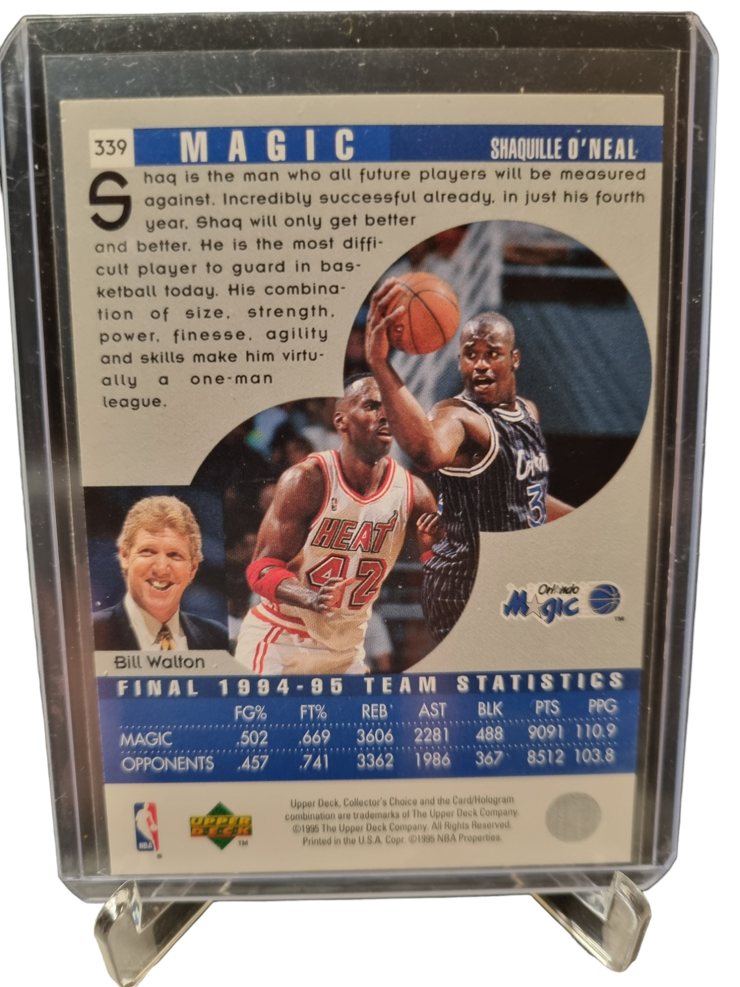 1995 Upper Deck #339 Shaquille O'Neal Scouting Report Players Club Edition