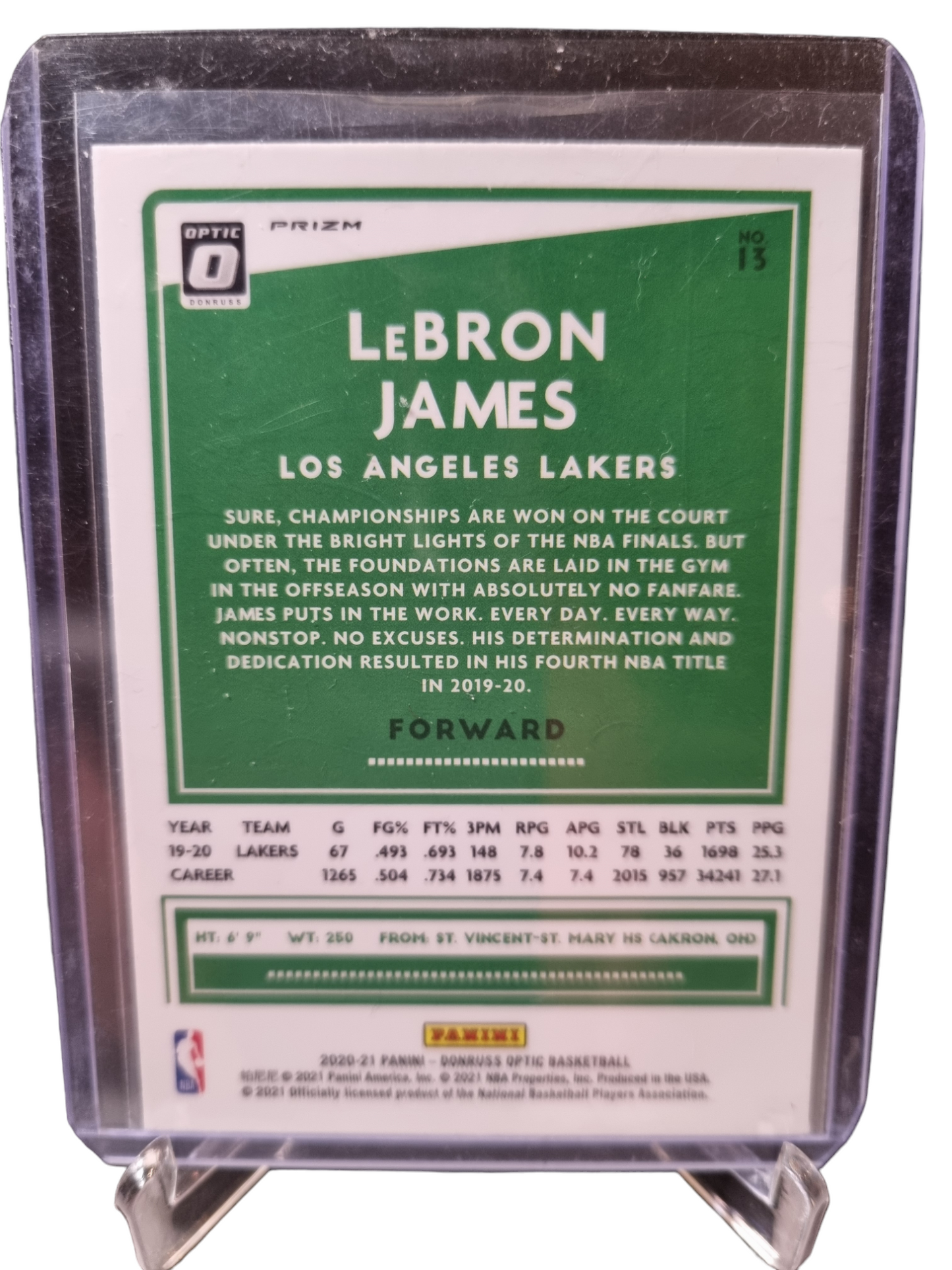 2020-21 Panini Donruss Optic #13 Lebron James Silver Wave Prizm