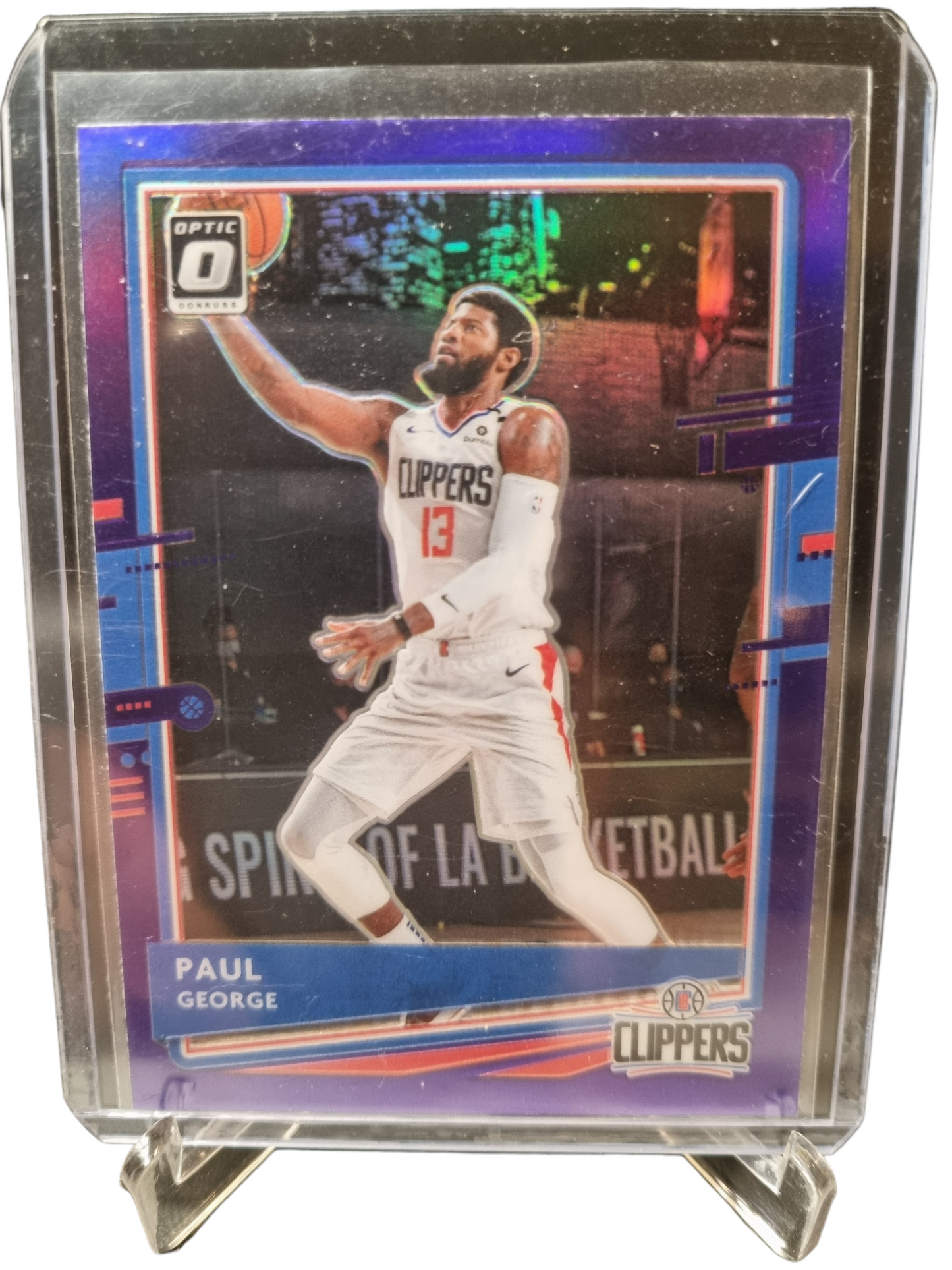 2020-21 Panini Donruss Optic #13 Paul George Purple Prizm