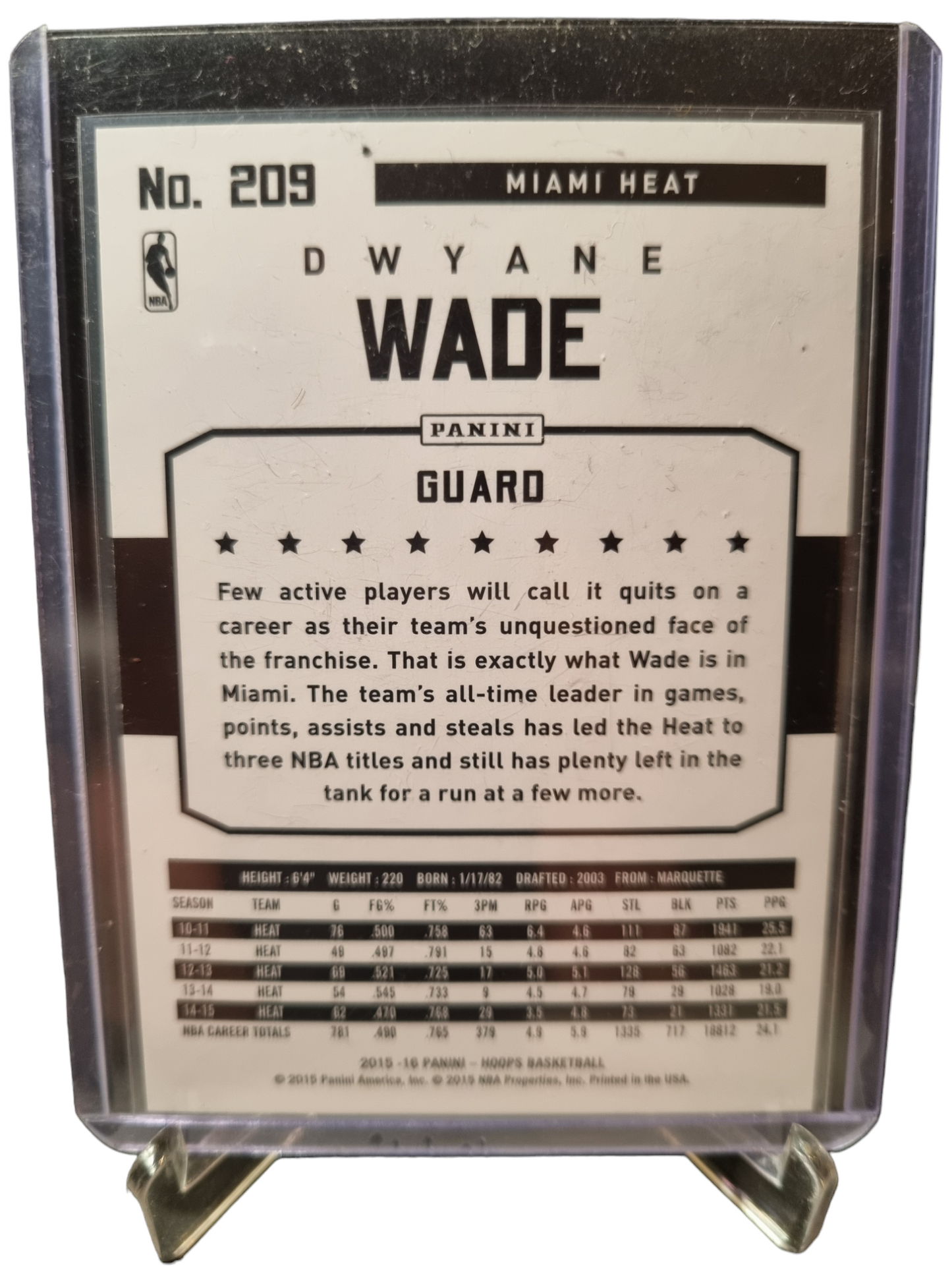 2015-16 Panini Hoops #209 Dwyane Wade Holo 046/299