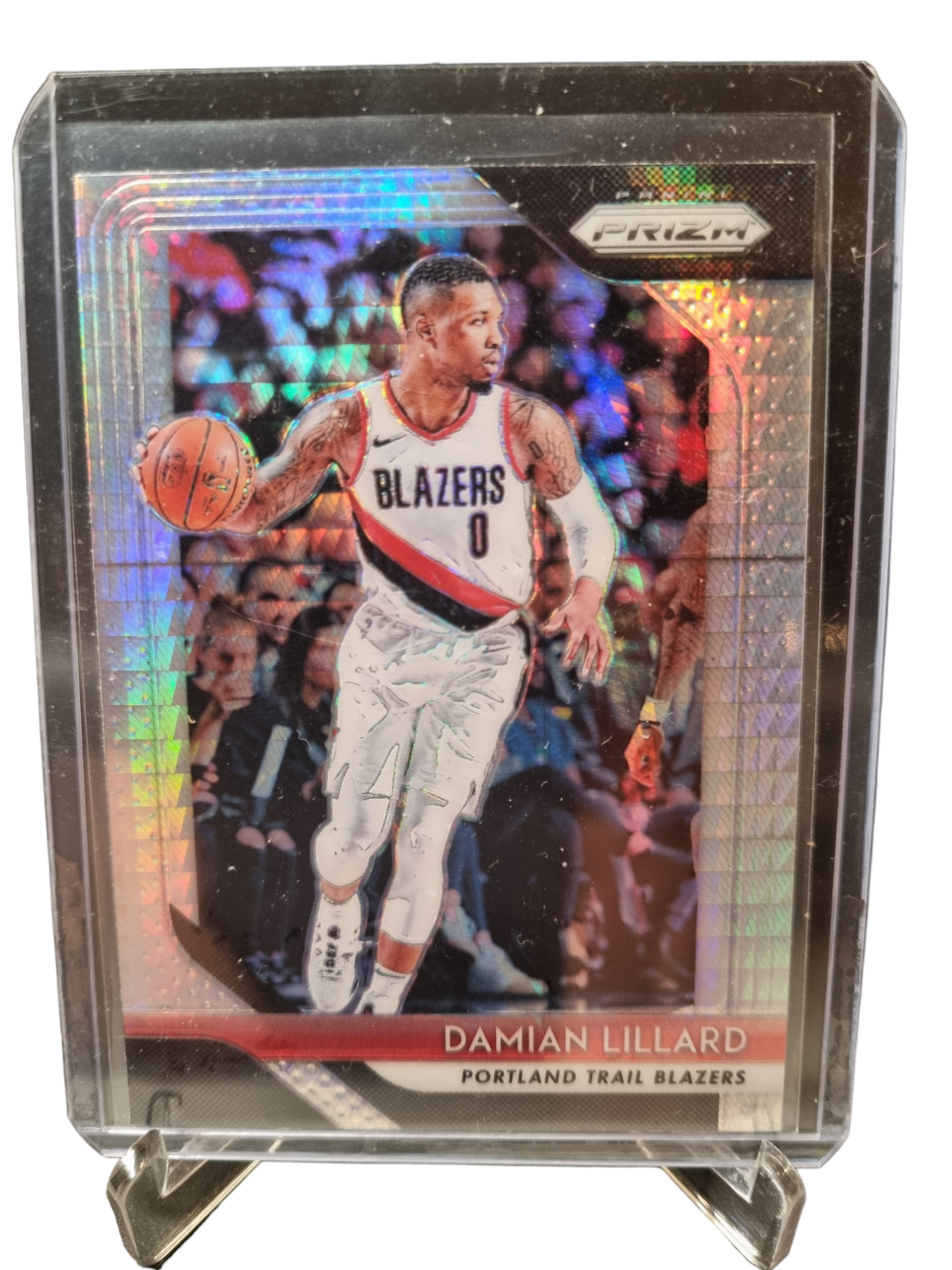 2018-19 Panini Prizm #81 Damian Lillard Silver Hyper Prizm