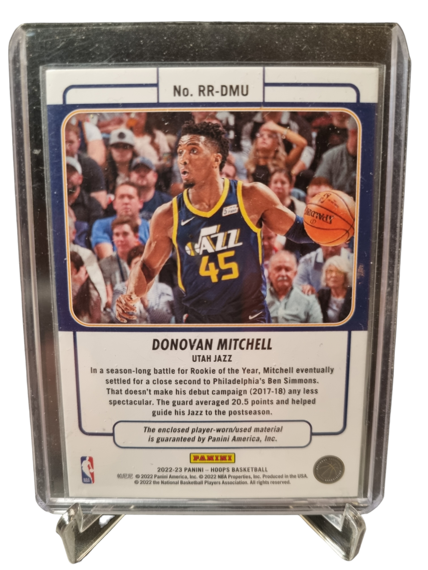 2022-23 Panini Hoops #RR-DMU Donovan Mitchell Rookie Remembrance Game Worn Patch