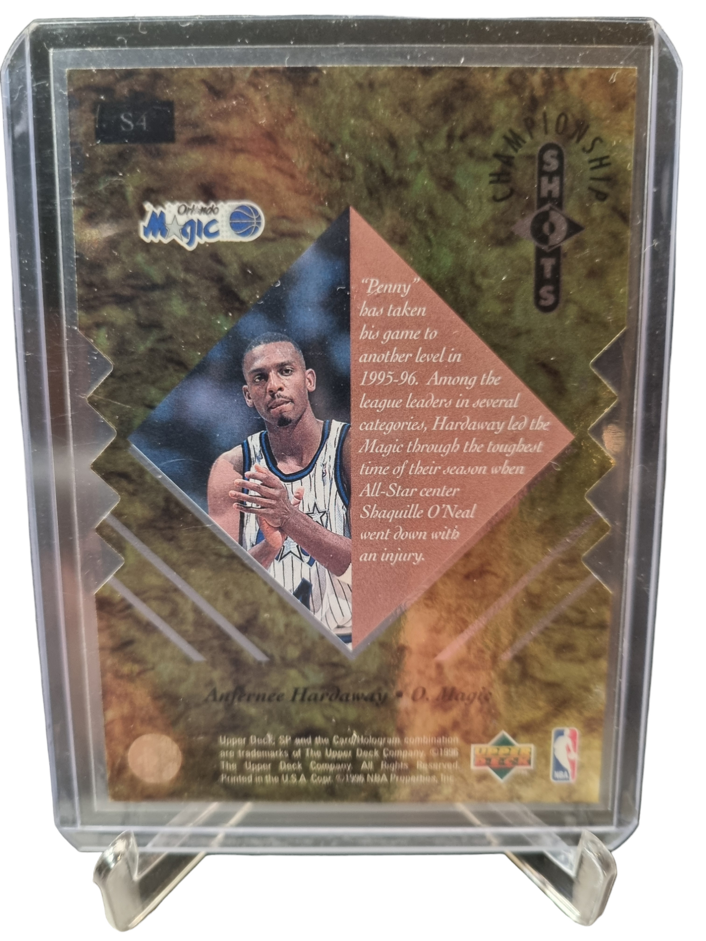 1996 Upper Deck #S4 Anfernee Hardaway Championship Shots Die Cut