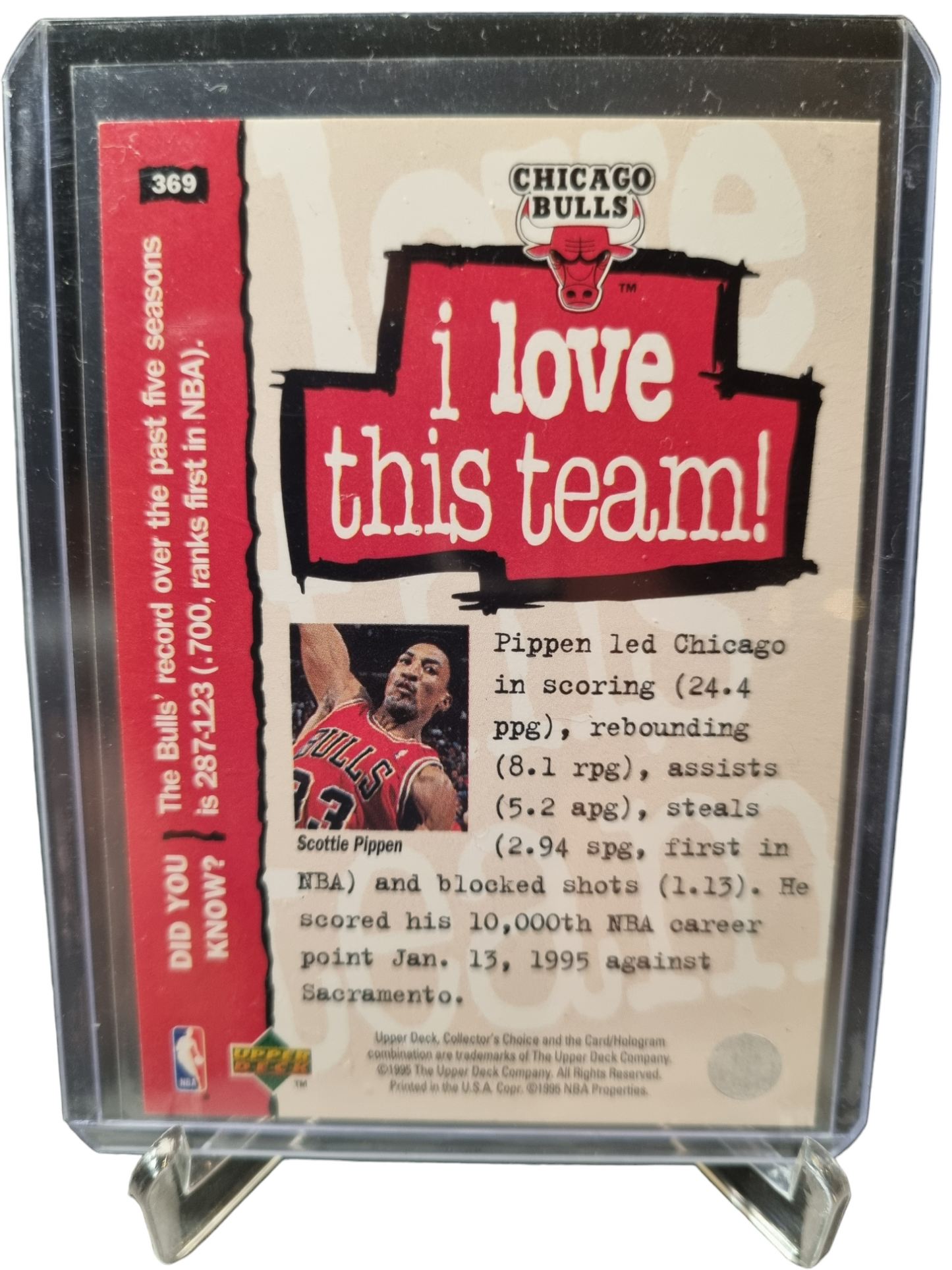 1995 Upper Deck #369 Scottie Pippen United Effort Players Club