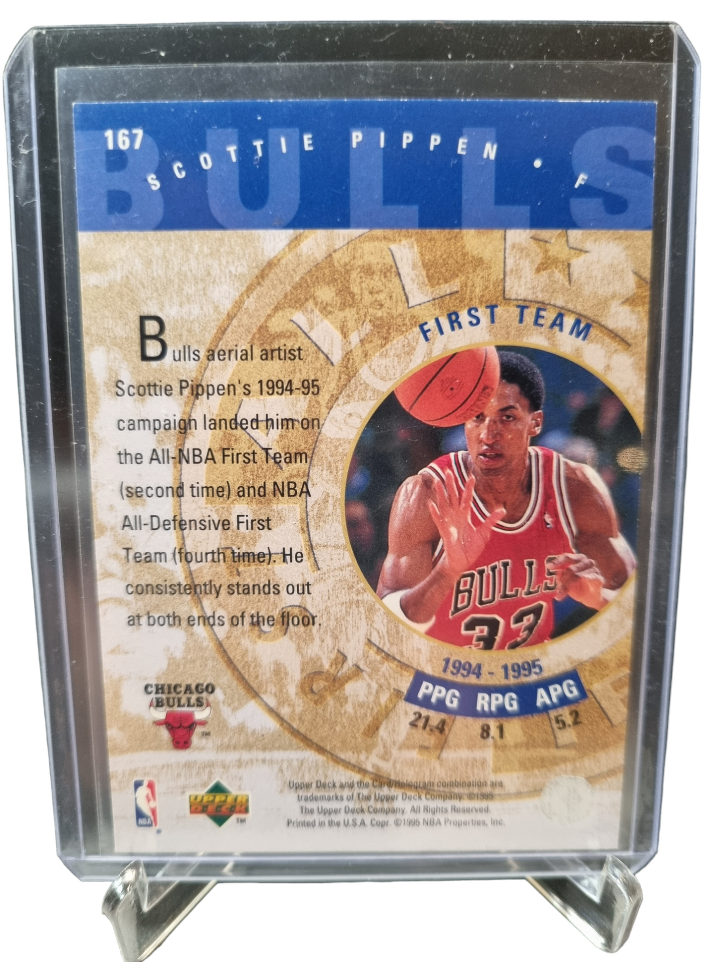 1995 Upper Deck #167 Scottie Pippen All-NBA First Team Electric Court