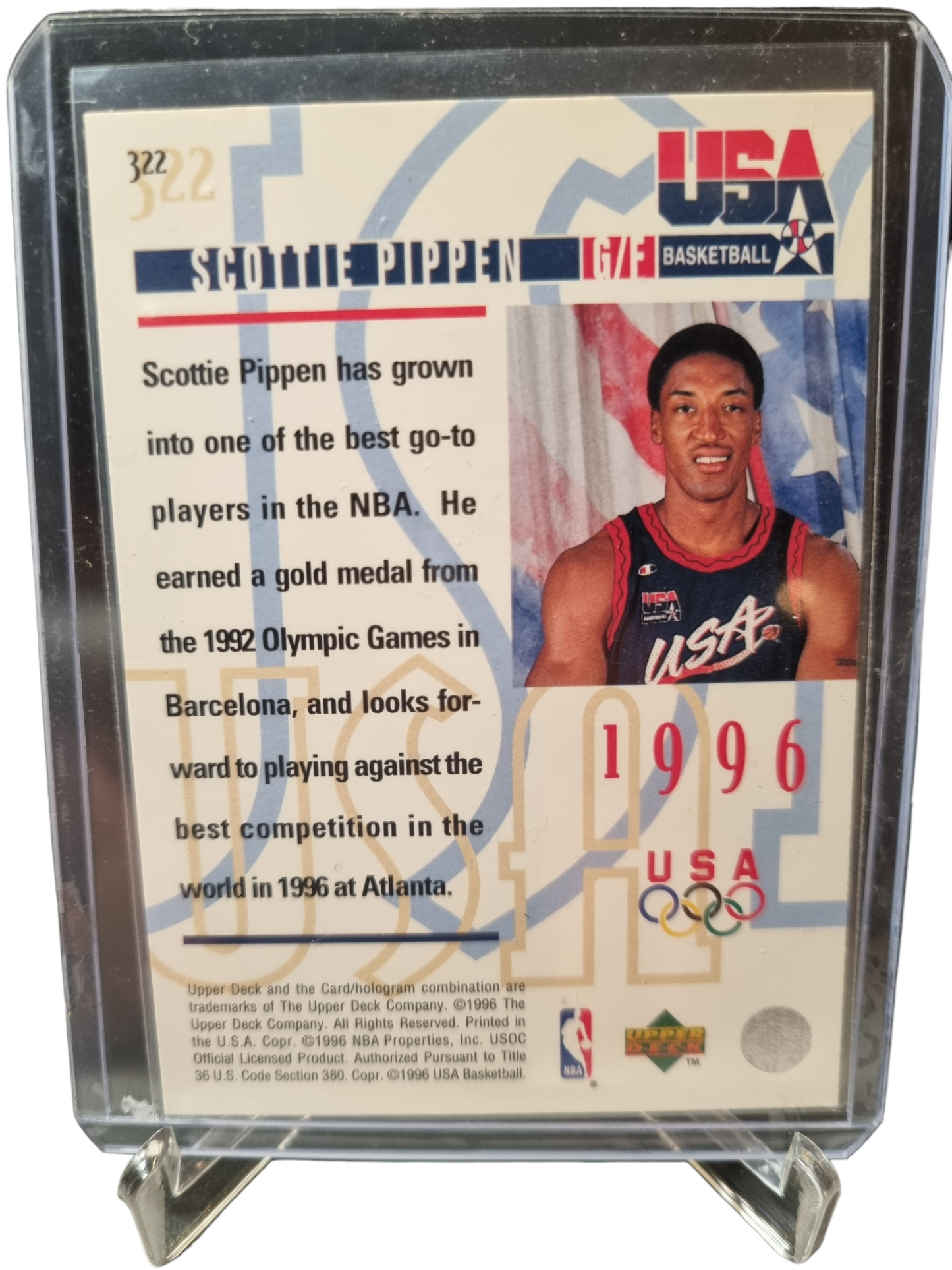 1996 Upper Deck #322 Scottie Pippen USA Basketball 1996