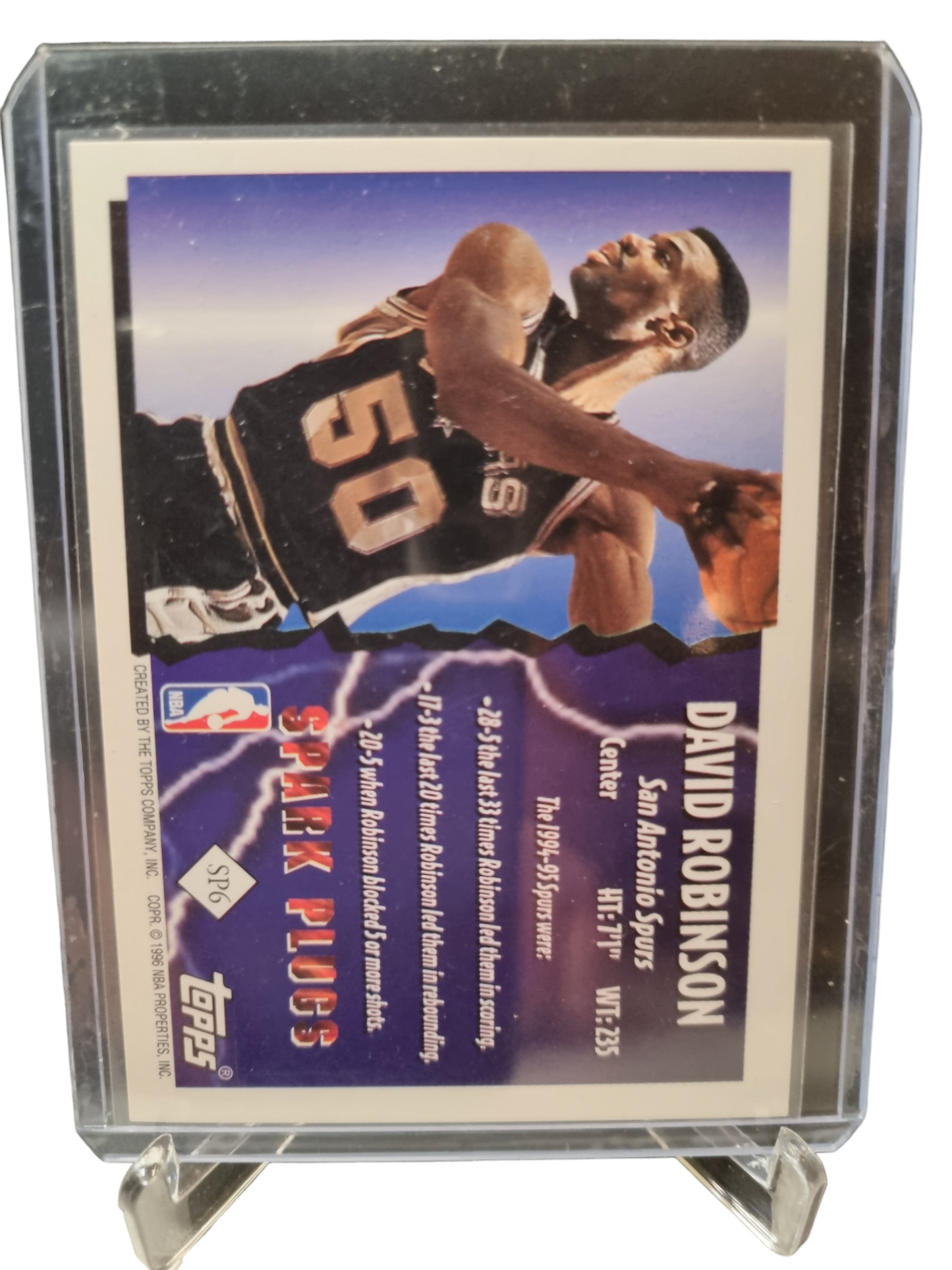 1996 Topps #SP6 David Robinson Spark Plugs