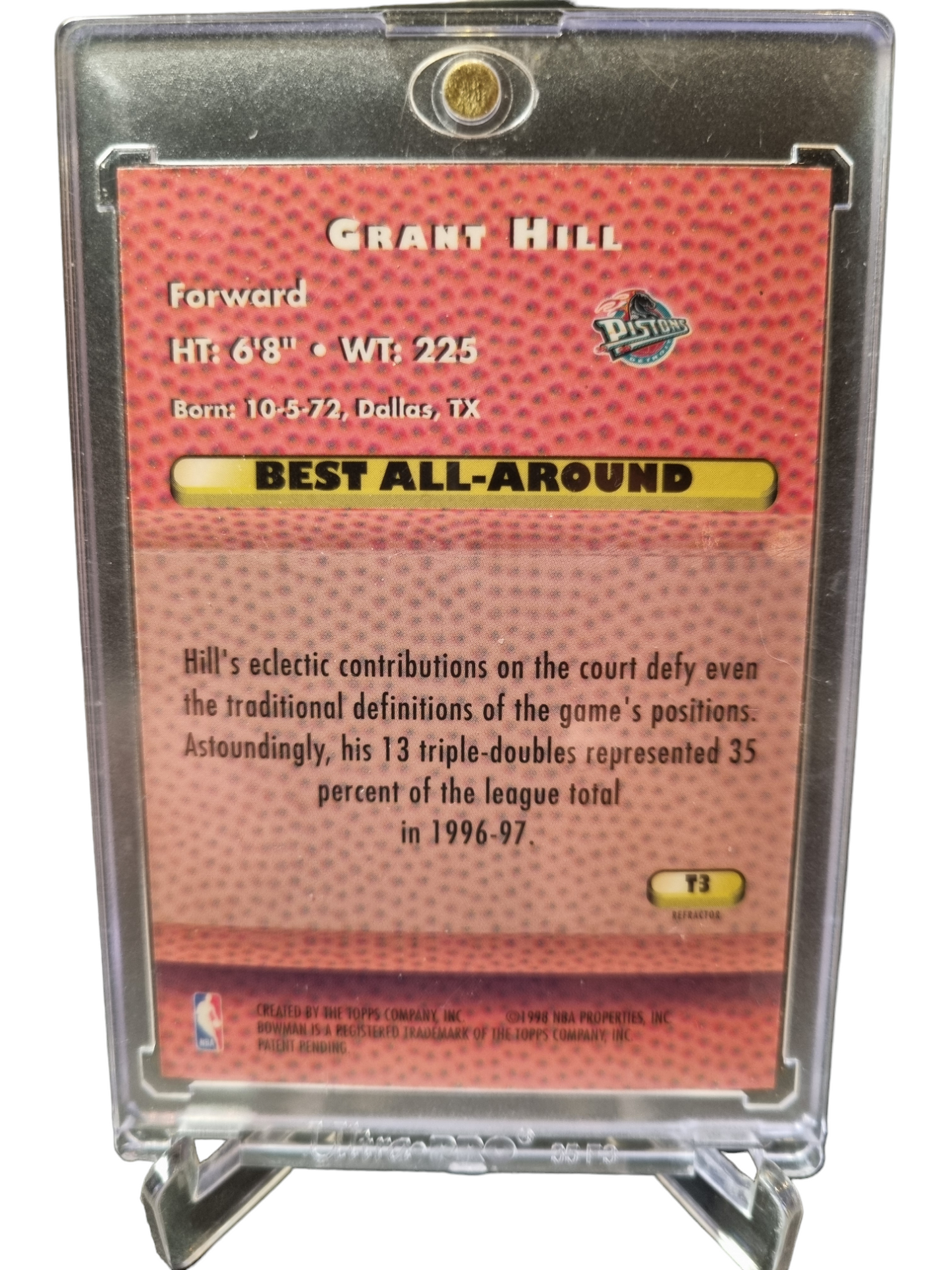 1998 Bowmans Best #T3 Grant Hill Best All Around Techniques Refractor