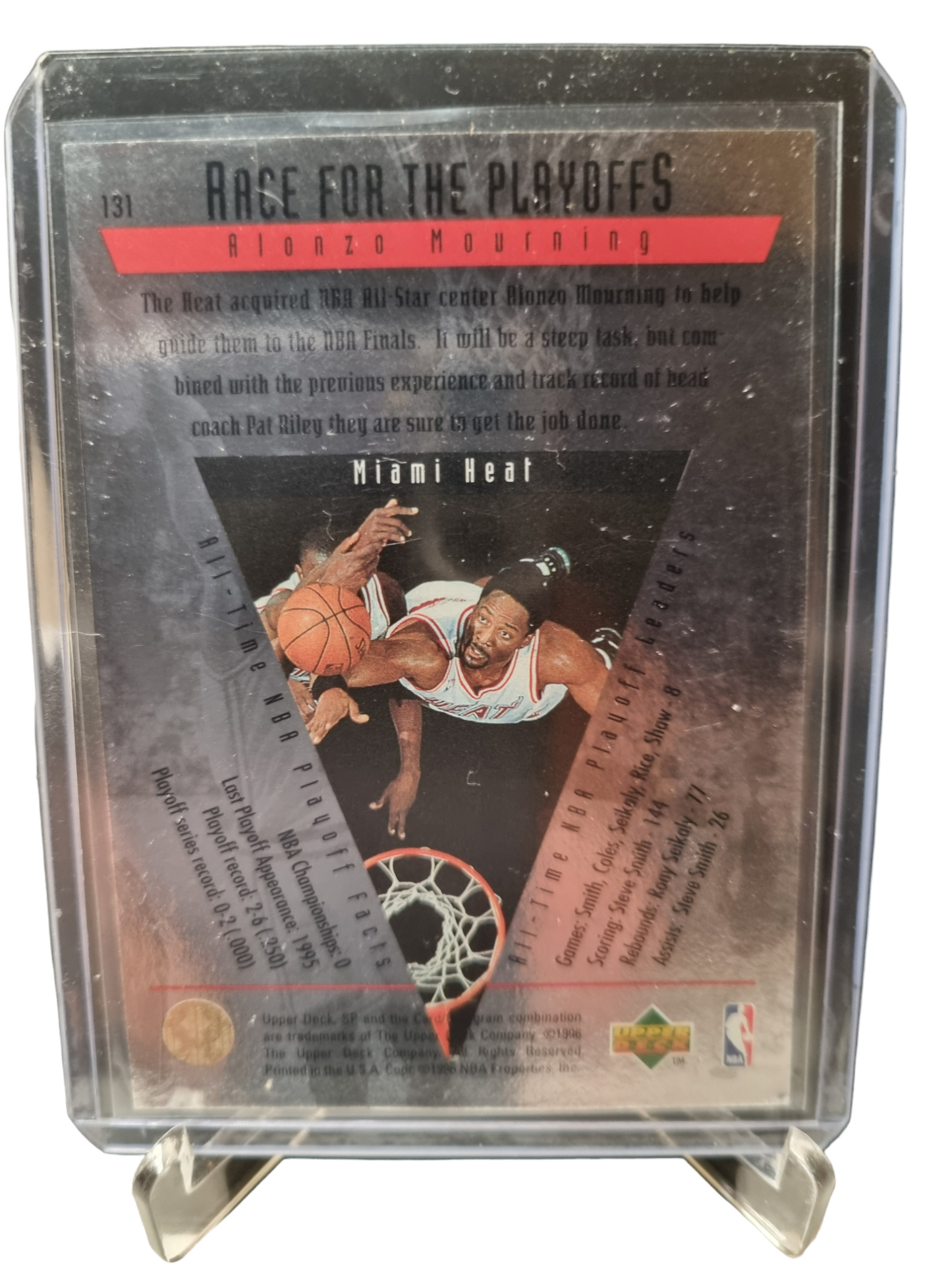 1996 Upper Deck #131 Alonzo Mourning Race For The Playoffs