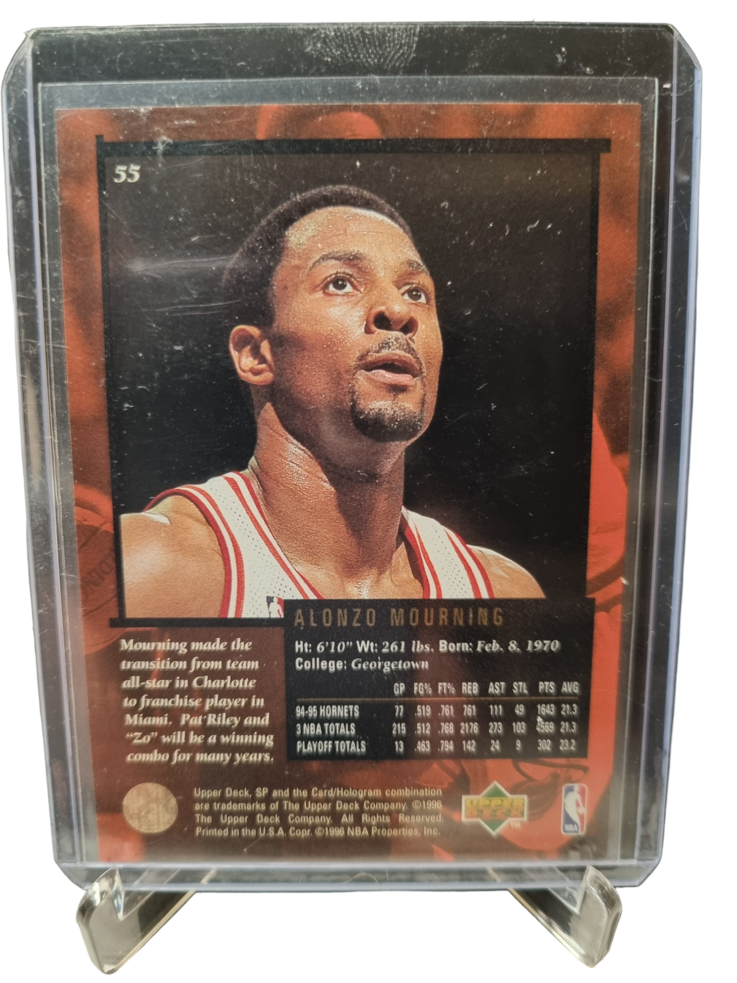 1996 Upper Deck #55 Alonzo Mourning Championship Series