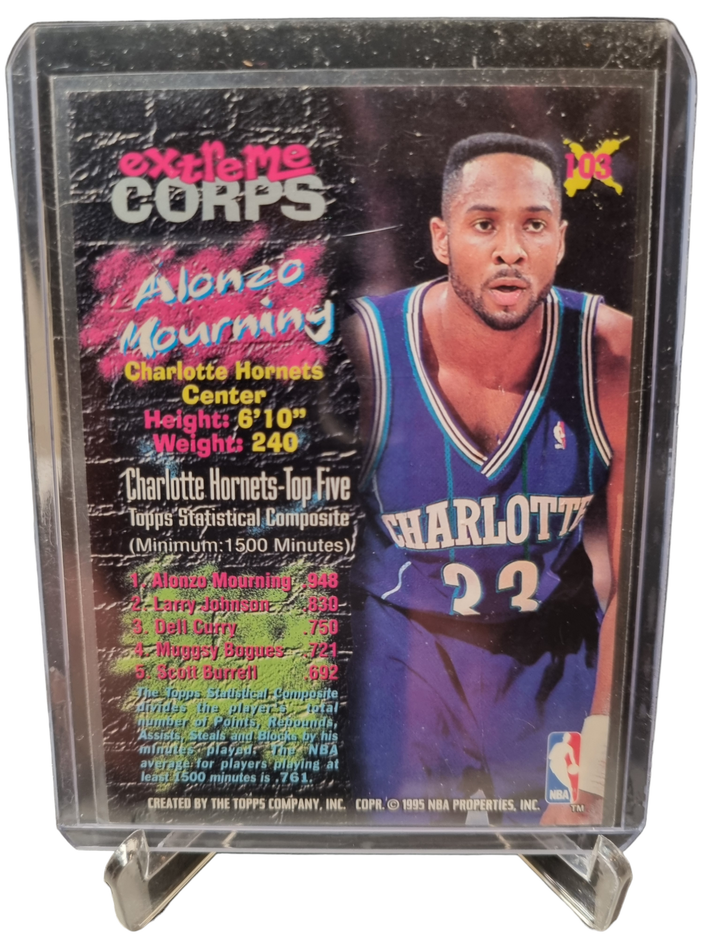 1996 Topps Stadium Club #103 Alonzo Mourning Extreme Corps