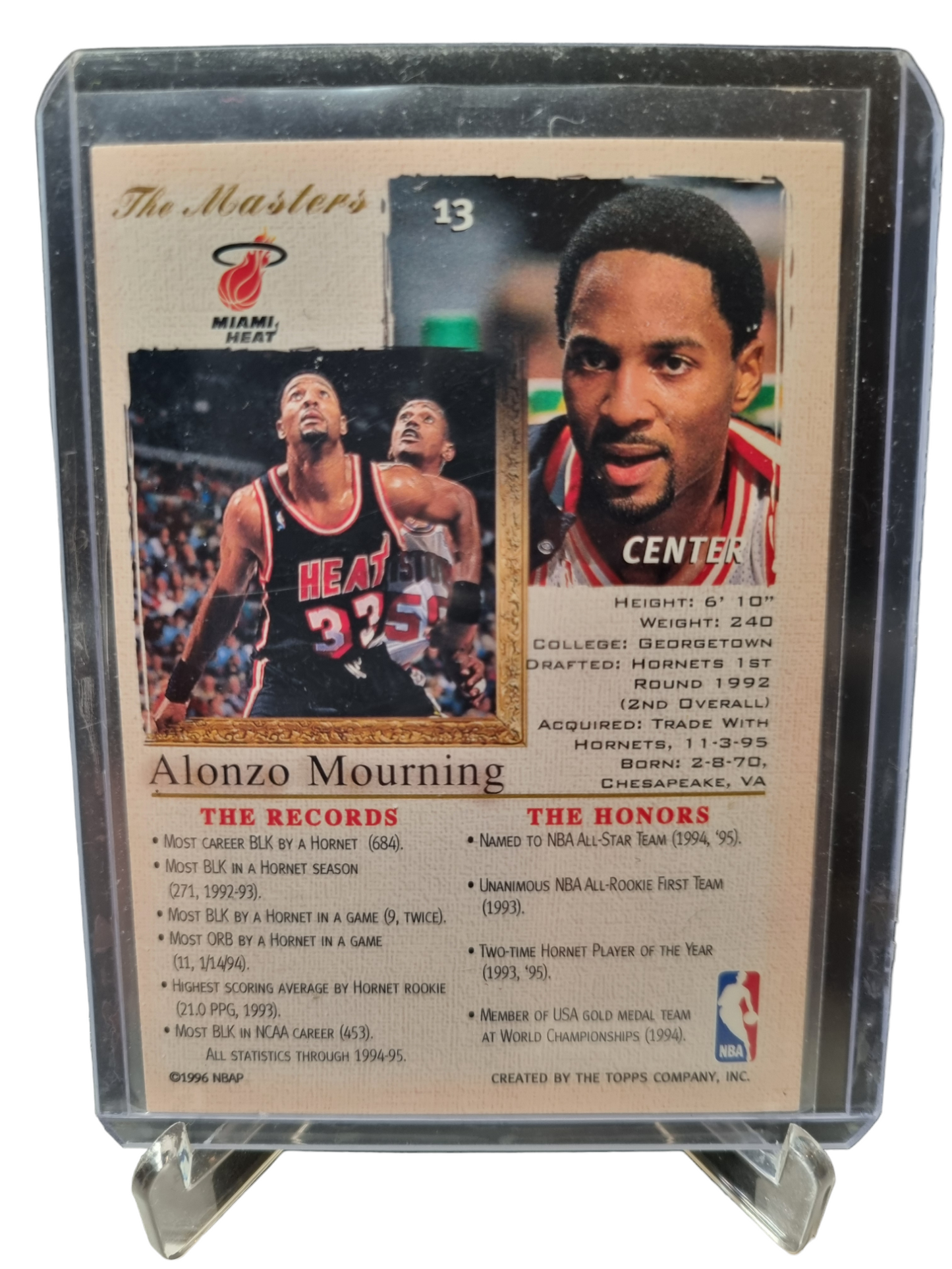 1996 Topps Gallery #13 Alonzo Mourning