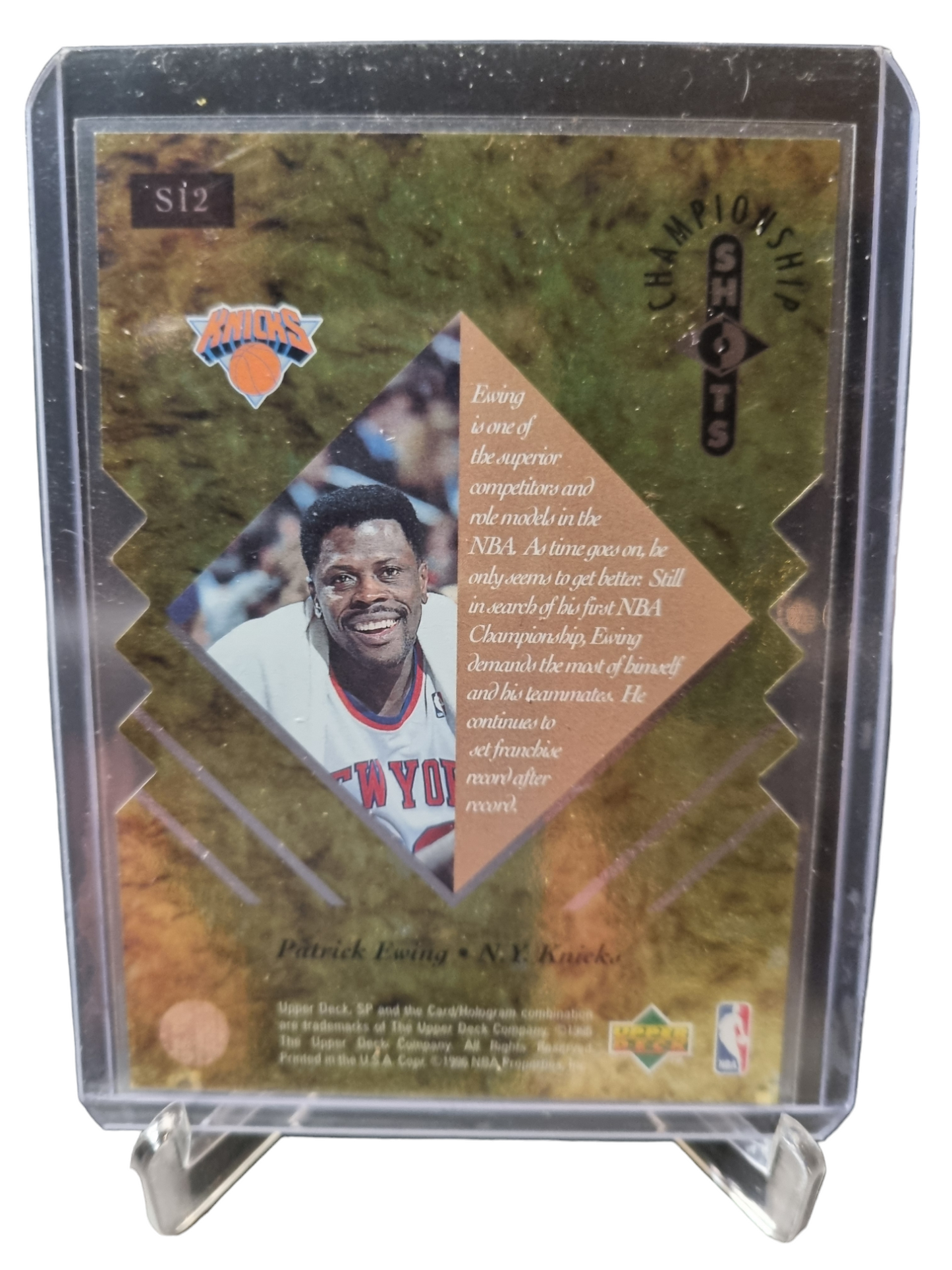 1996 Upper Deck #S12 Patrick Ewing Championship Shots Die Cut