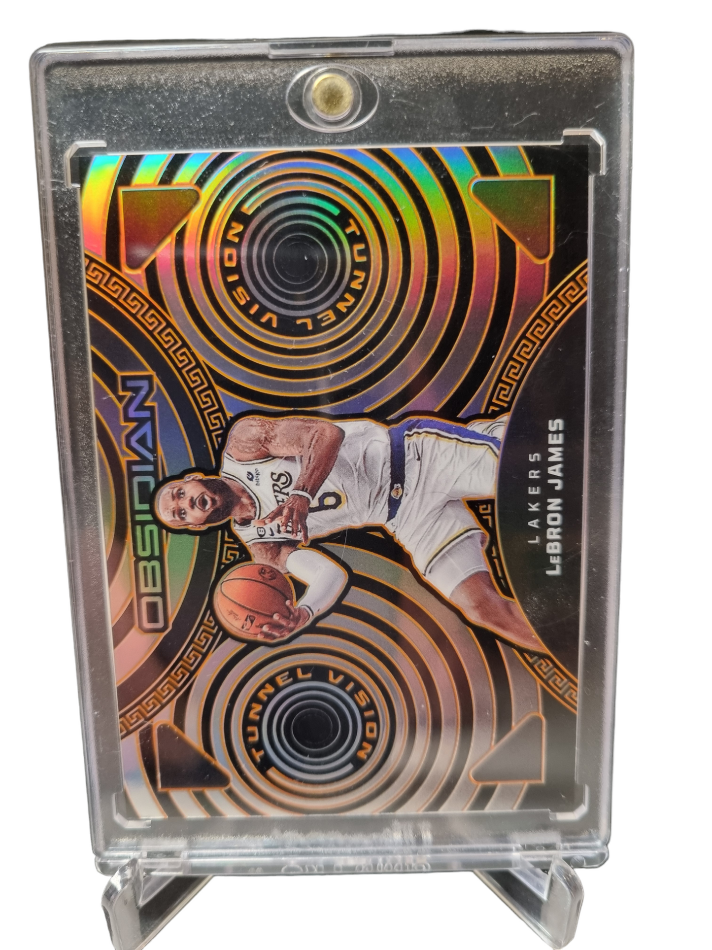 2022-23 Panini Obsidian #15 Lebron James Tunnel Vision Copper Electric Etch 17/35