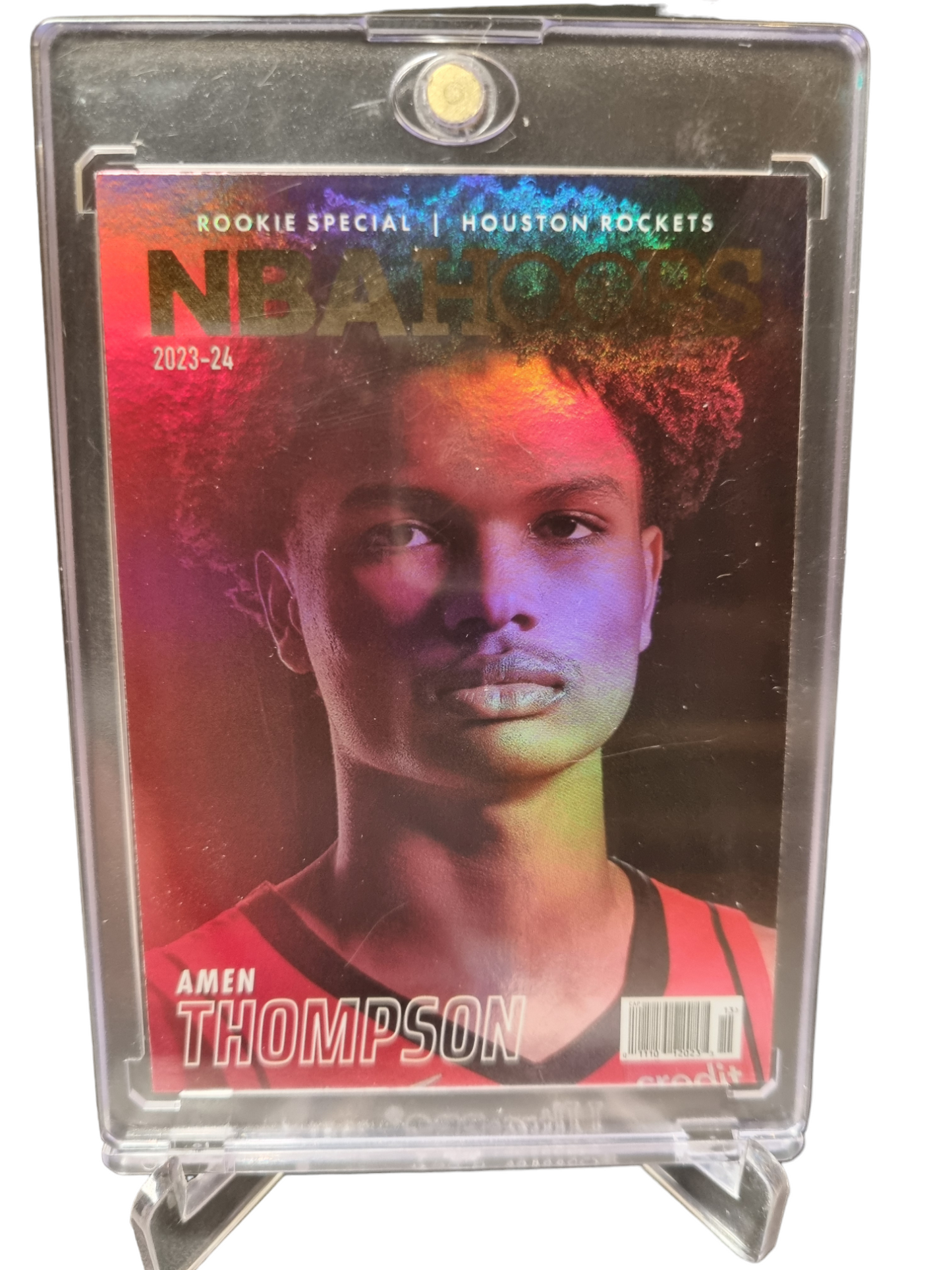 2023-24 Hoops #1 Amen Thompson Rookie Card Rookie Special Holo