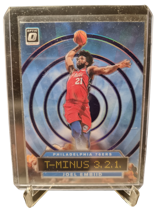 2019-20 Panini Donruss Optic #1 Joel Embiid T-Minus 3 2 1 Silver Prizm