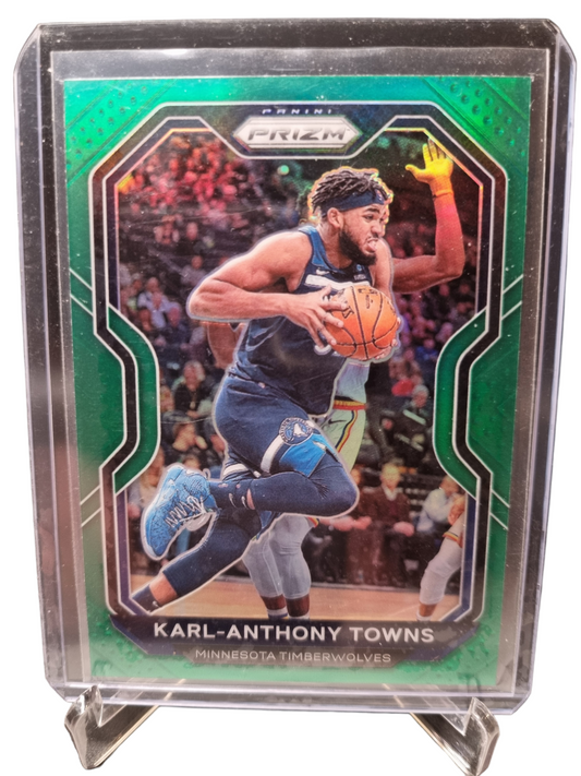 2020-21 Panini Prizm #167 Karl-Anthony Towns Green Prizm