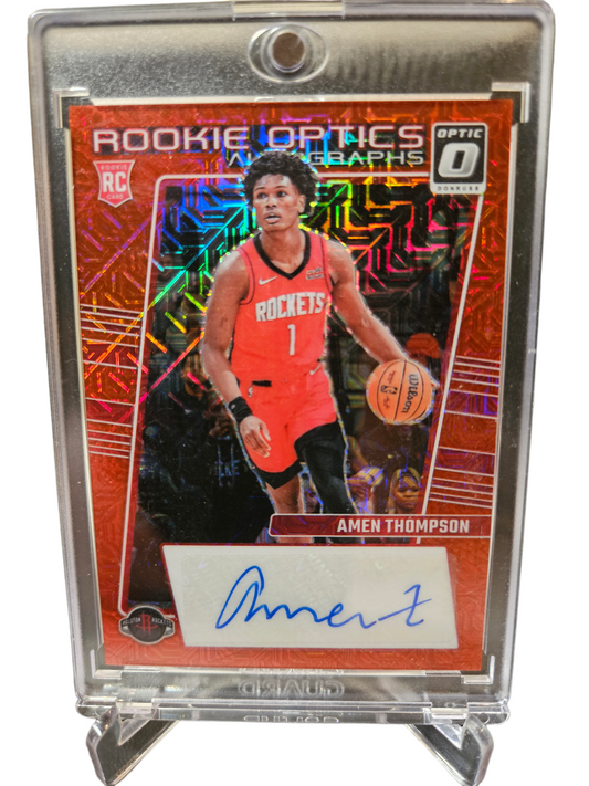 2023-24 Donruss Optic Choice #ROA Amen Thompson Rookie Optics Autographs Red Mojo