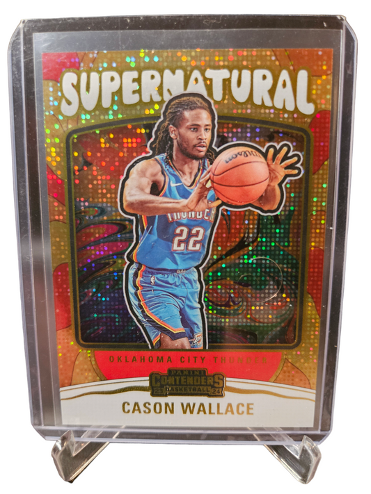 2023-24 Panini Contenders #12 Cason Wallace Rookie Card Super Natural