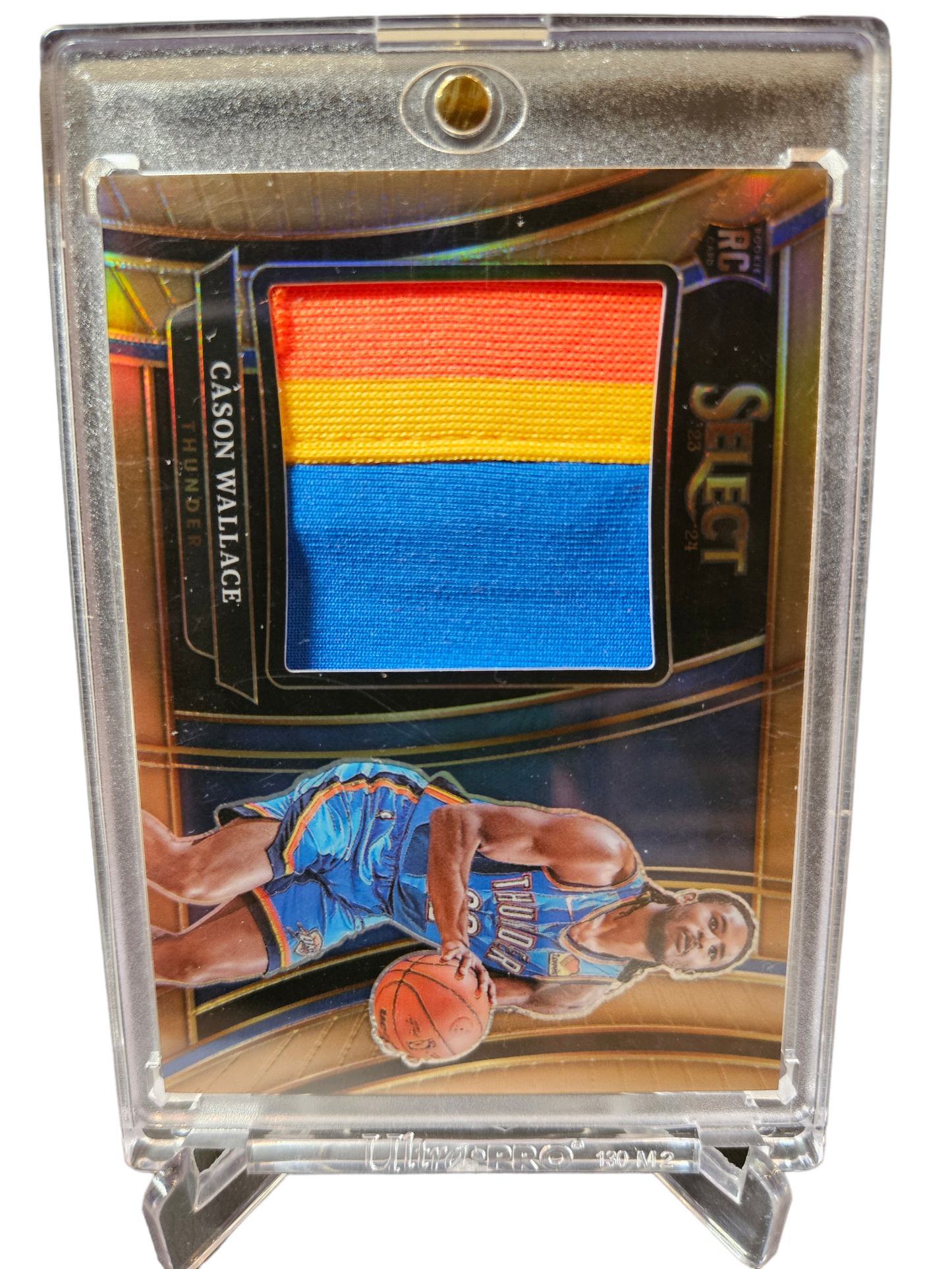 2023-24 Panini Select #RJS-CW Cason Wallace Rookie Jumbo Swatch Prizm 20/49