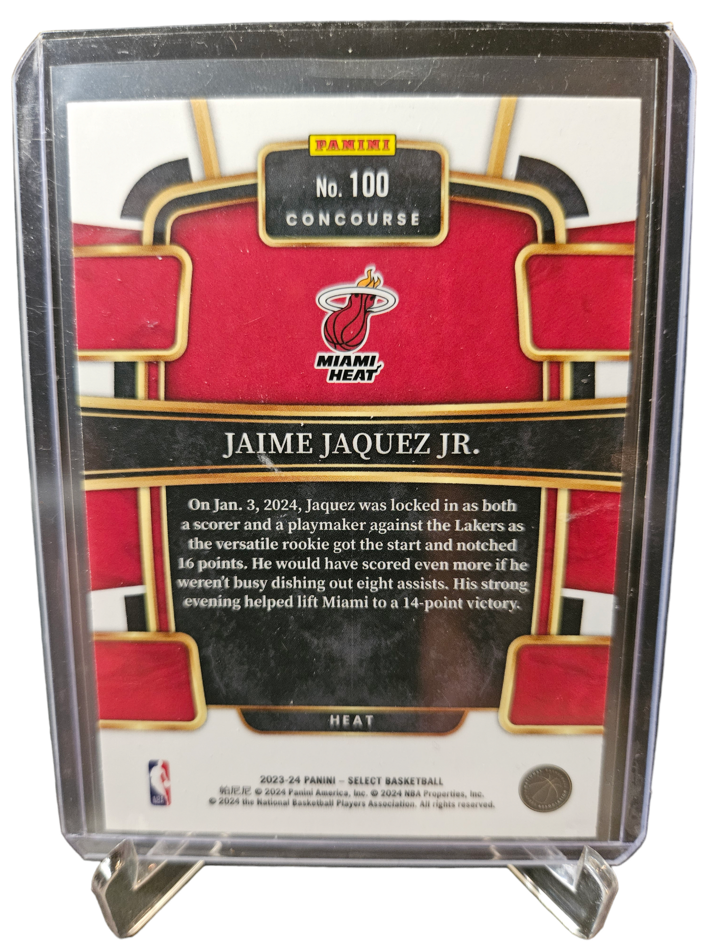 2023-24 Panini Select #100 Jamie Jaquez JR Rookie Card Concourse