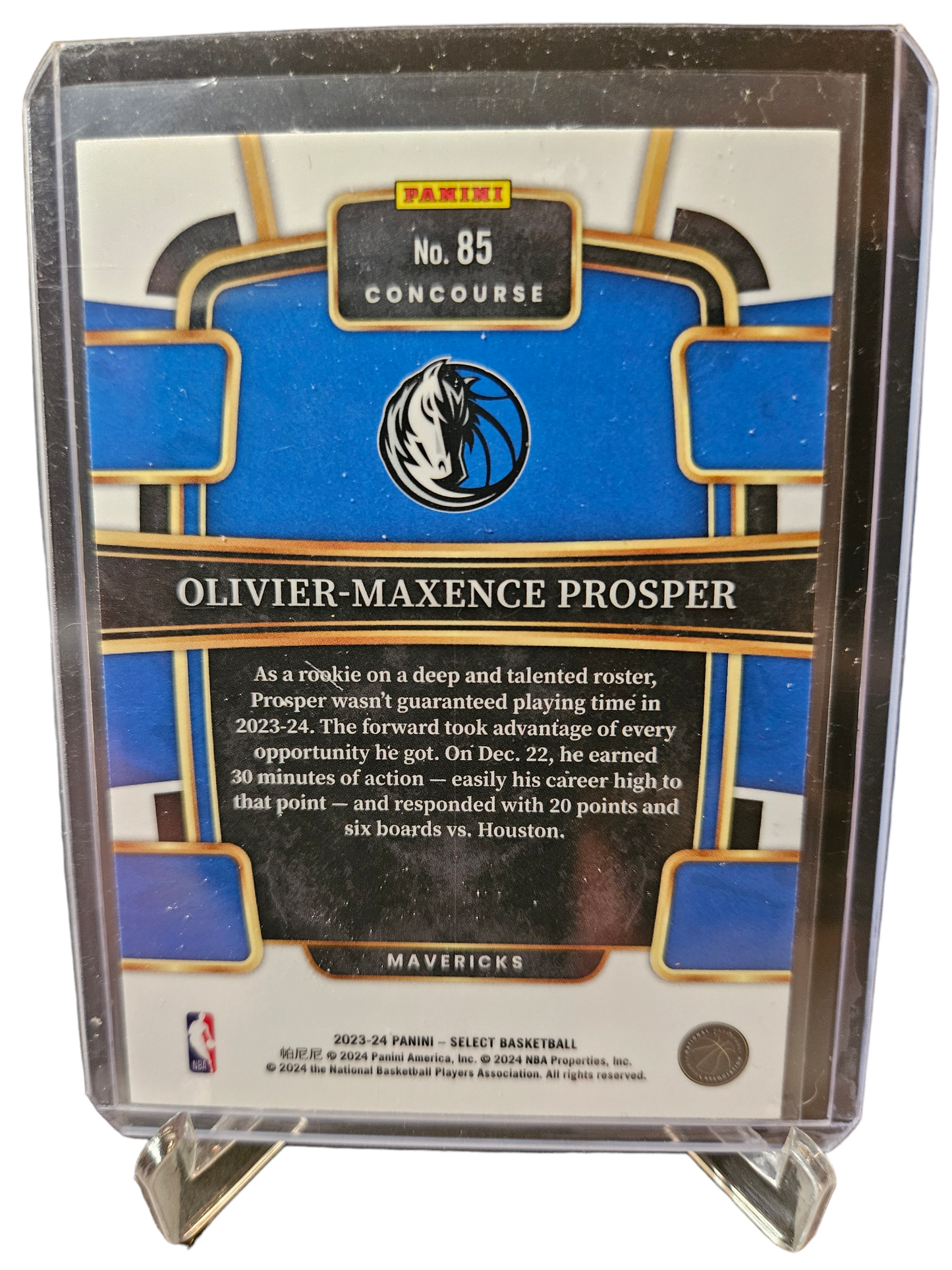 2023-24 Panini Select #85 Oliver-Maxence Prosper Rookie Card Concourse