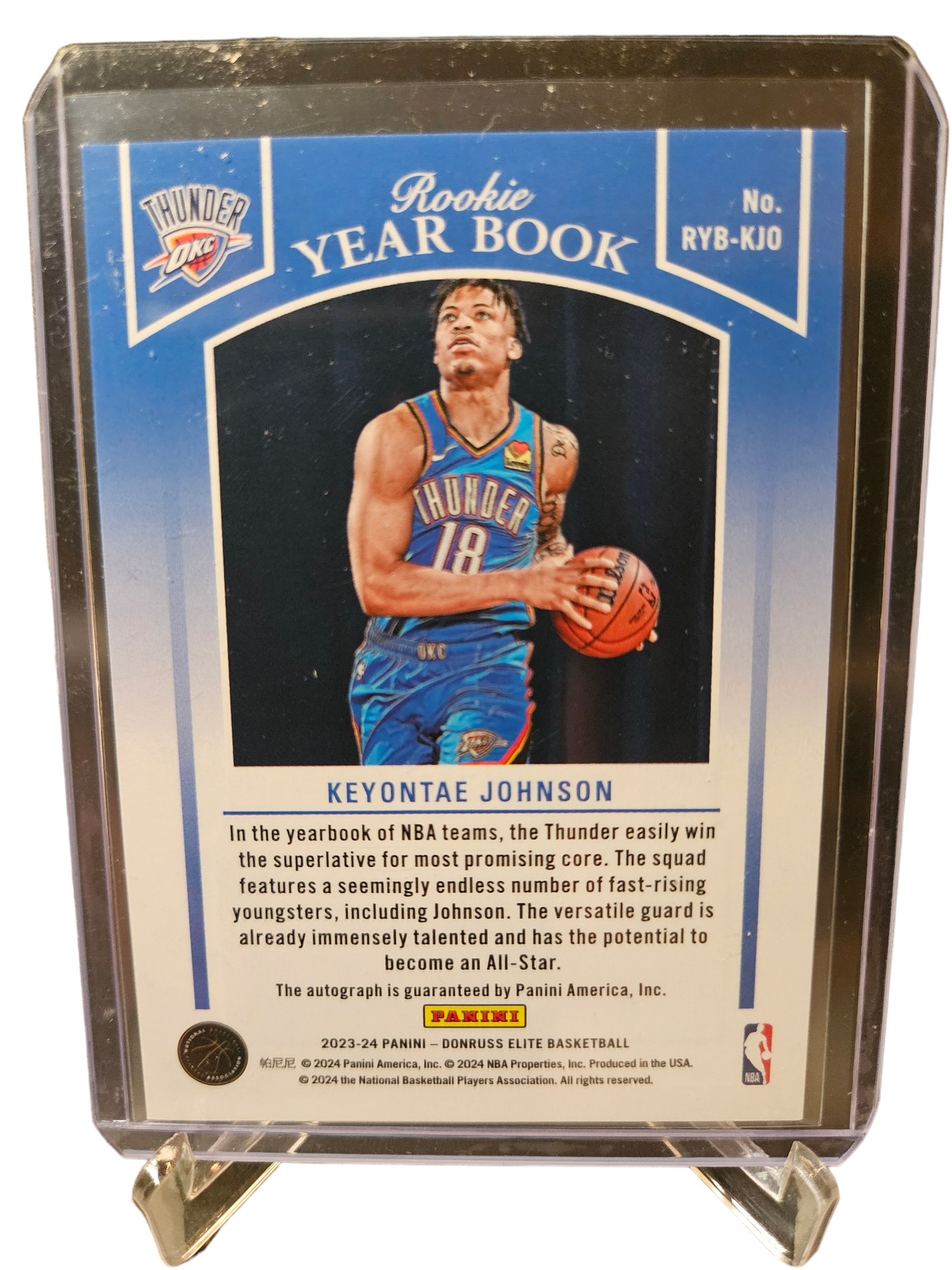 2023-24 Panini Donruss Elite #RYB-KJO Keyonte Johnson Rookie Year Book Autograph