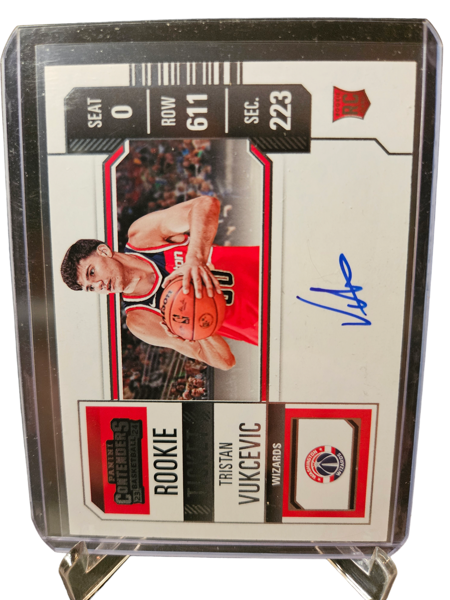 2023-24 Panini Contenders #116 Tristan Vukcevic Rookie Ticket On Card Autograph