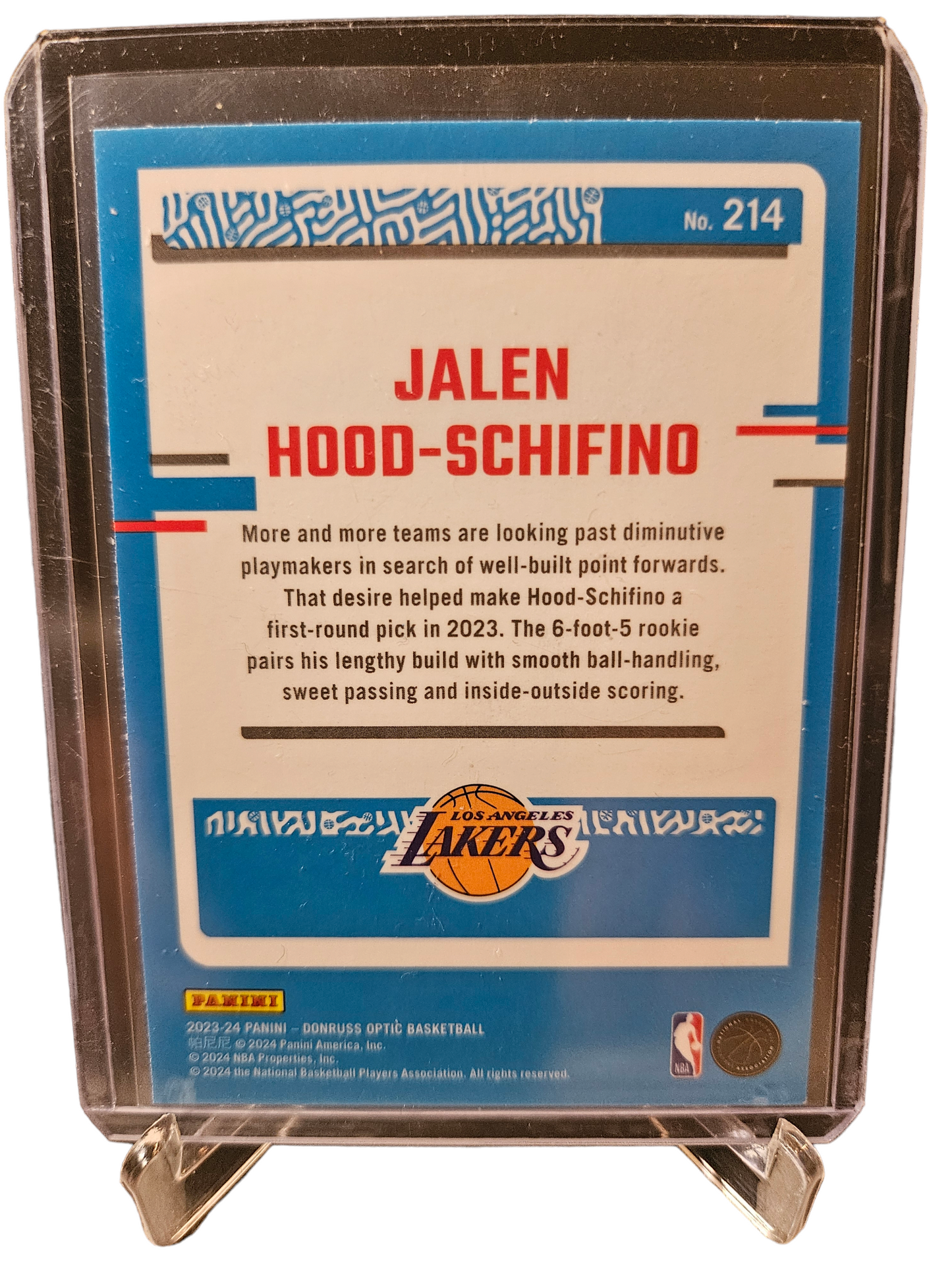 2023-24 Panini Donruss Optic #214 Jalen Hood-Schifino Rookie Card Rated Rookie