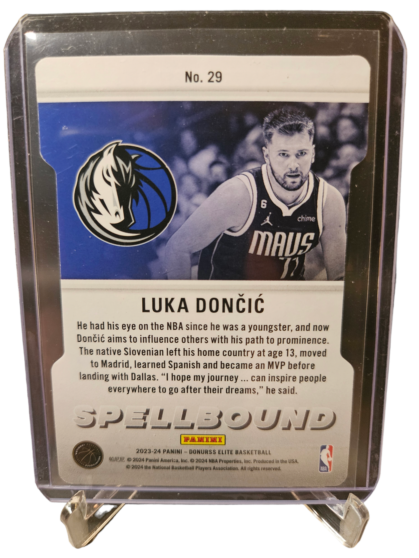 2023-24 Panini Donruss Elite #29 Luka Doncic Spellbound I Orange Die Cut