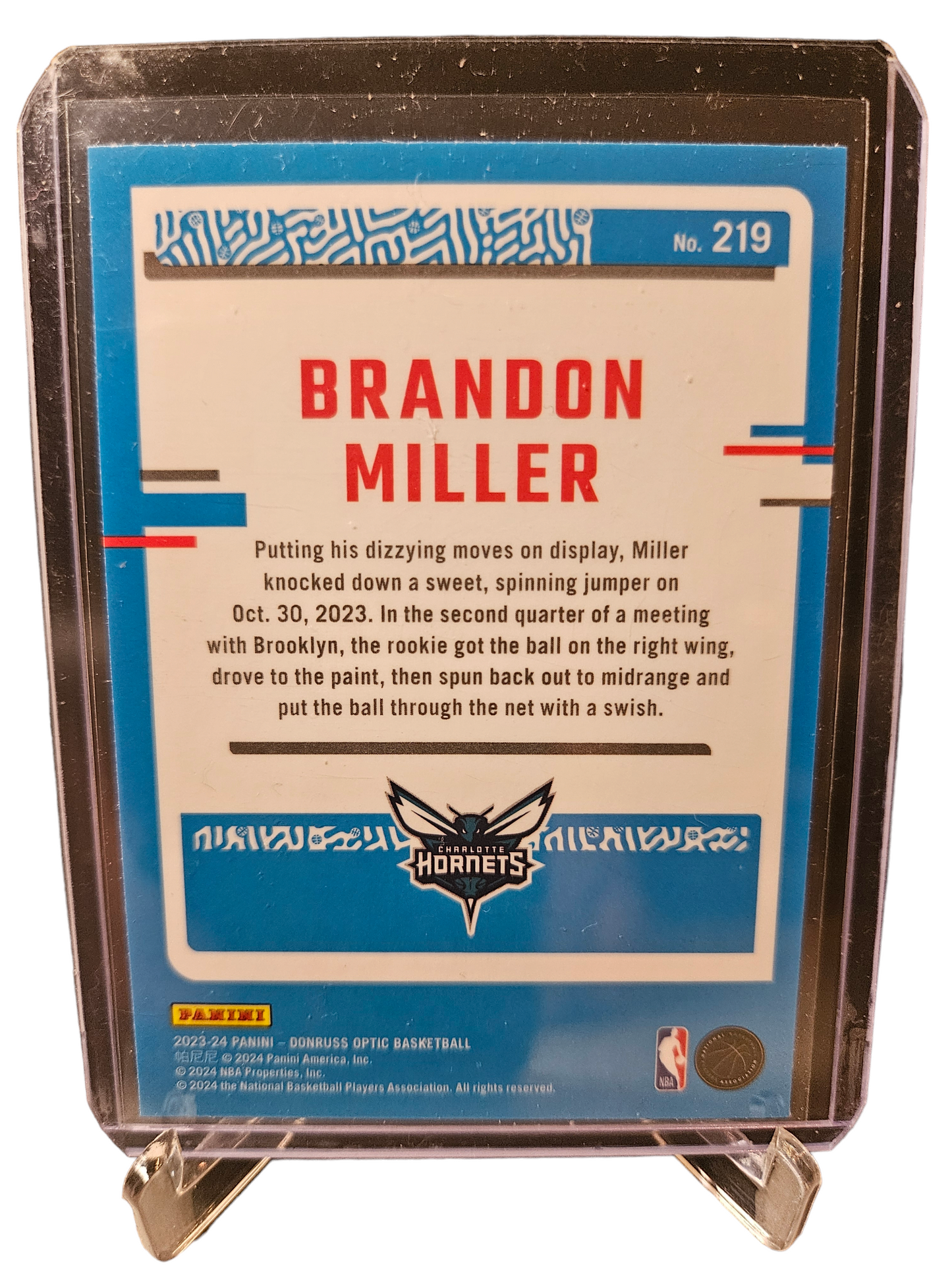 2023-24 Panini Donruss Optic #219 Brandon Miller Rookie Card Rated Rookie